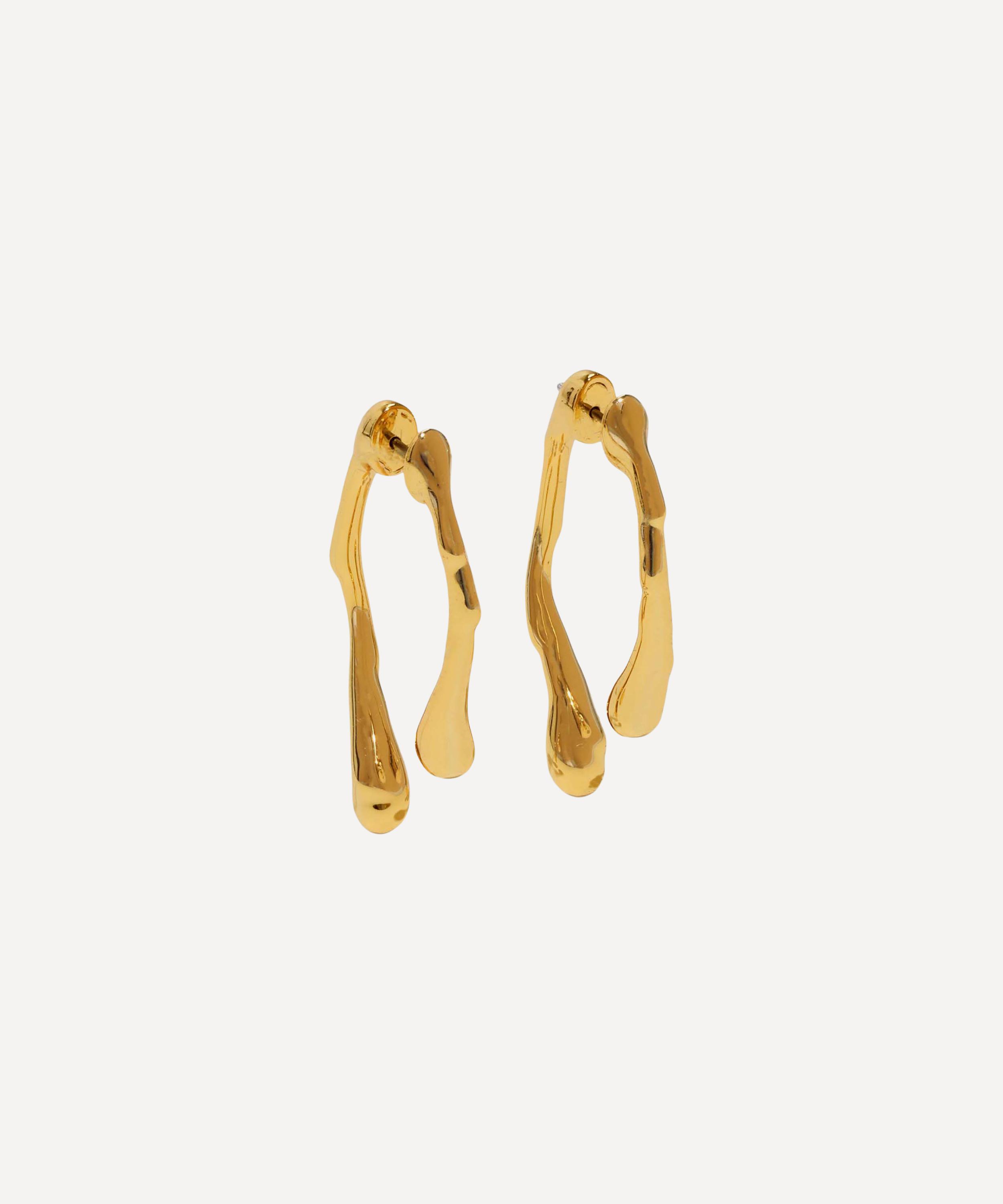 ALEXIS BITTAR ALEXIS BITTAR 14CT GOLD-PLATED DRIPPY FRONT BACK DROP EARRINGS 