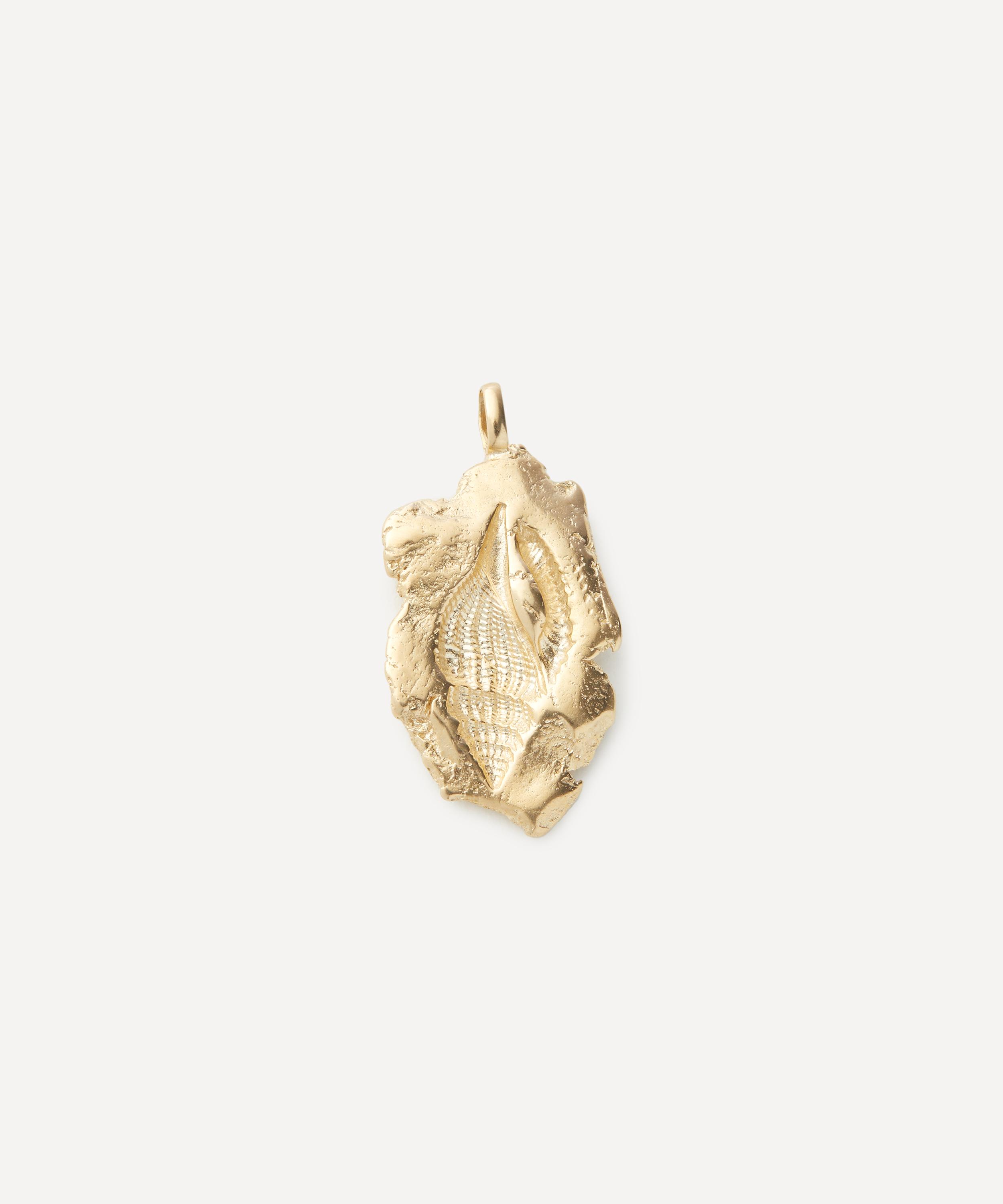 Shop Pascale Monvoisin Mens 9ct Gold Georgia Shell Pendant