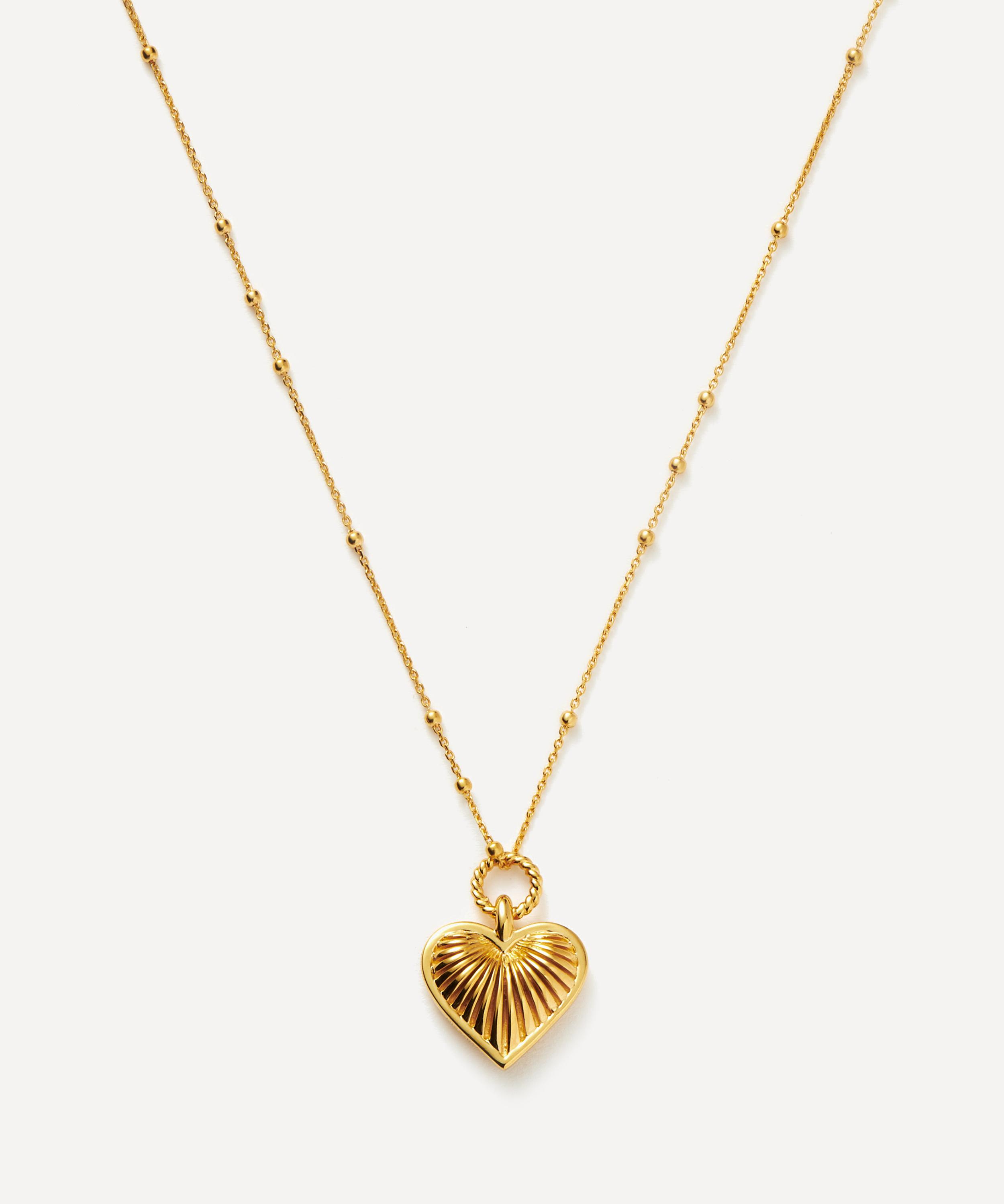 Missoma 18ct Gold-plated Vermeil Silver Ridge Heart Pendant Necklace
