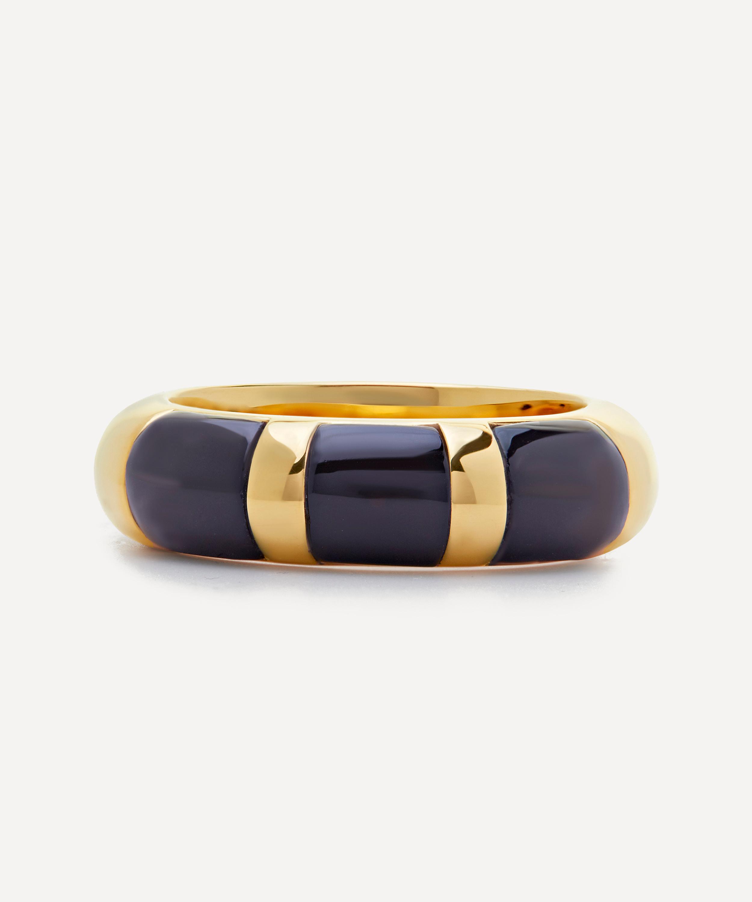 Monica Vinader Kate Young 18ct Gold-plated Vermeil Silver Black Onyx Ring