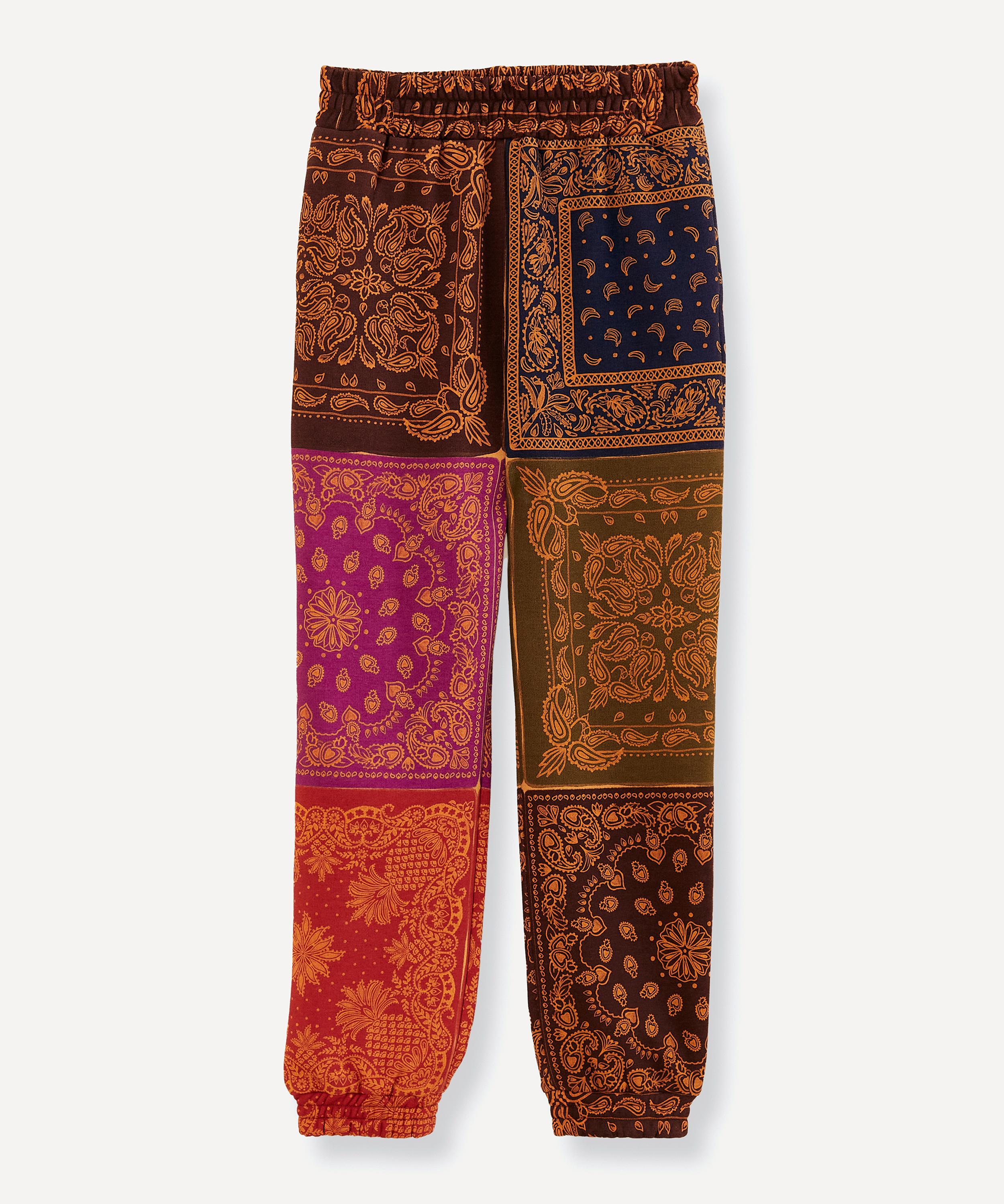 Farm Rio Women's Black Bandana Dream Scarf Sweatpants In Multi