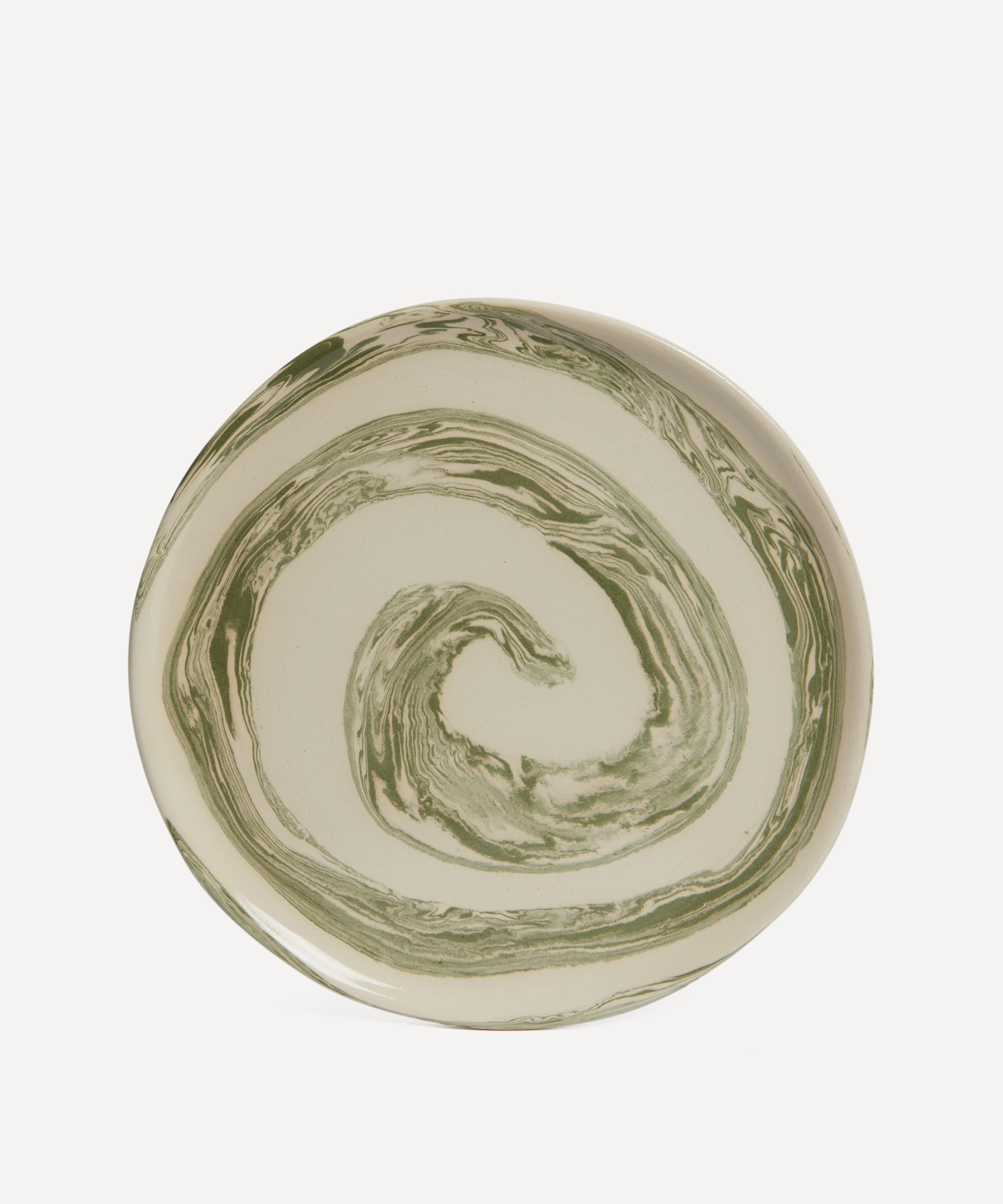 HENRY HOLLAND STUDIO HENRY HOLLAND STUDIO GREEN AND WHITE SWIRL SIDE PLATE 