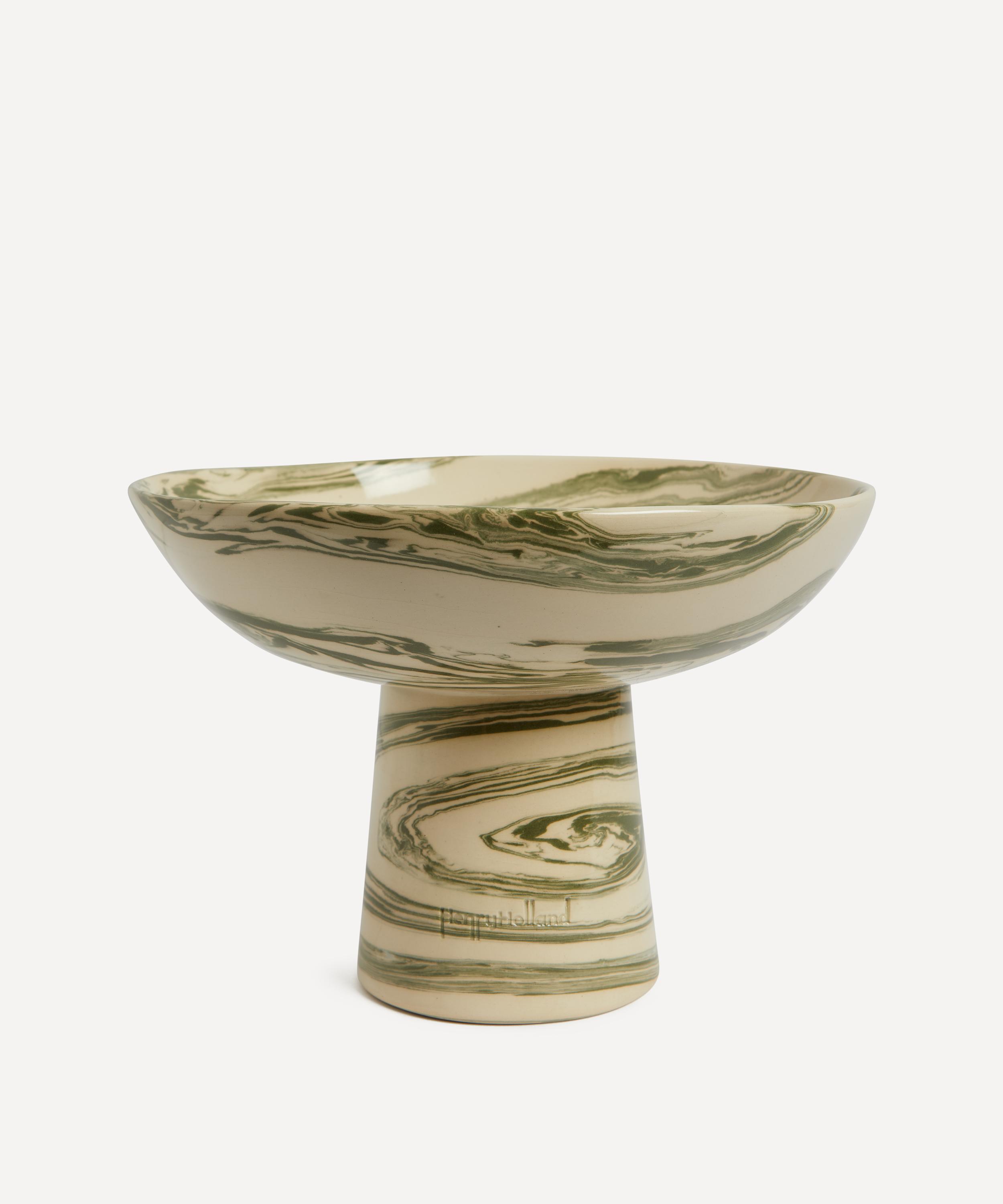 HENRY HOLLAND STUDIO HENRY HOLLAND STUDIO GREEN AND WHITE MEDIUM SWIRL CHALICE BOWL 