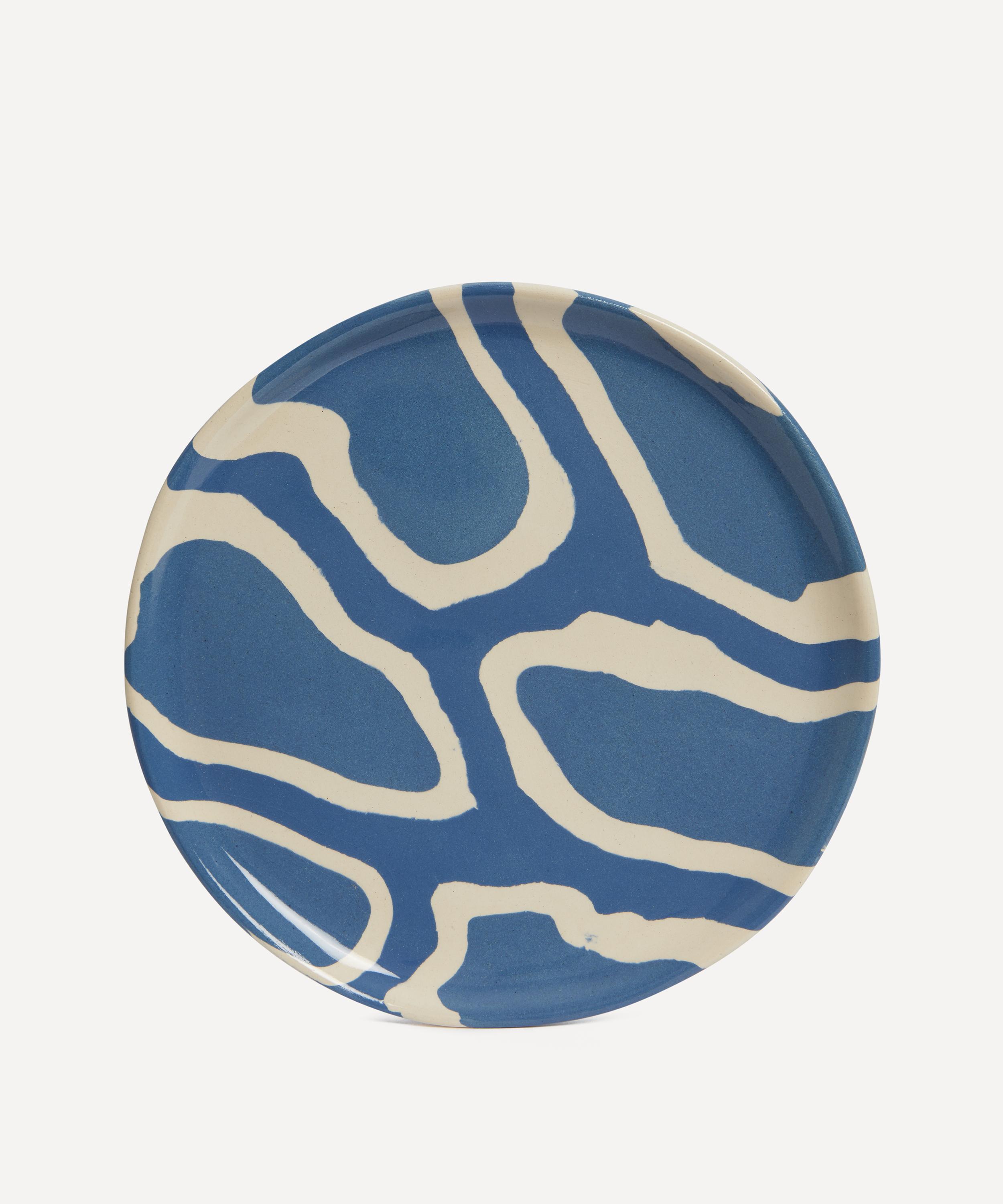 HENRY HOLLAND STUDIO HENRY HOLLAND STUDIO BLUE AND WHITE LOOPY SIDE PLATE 