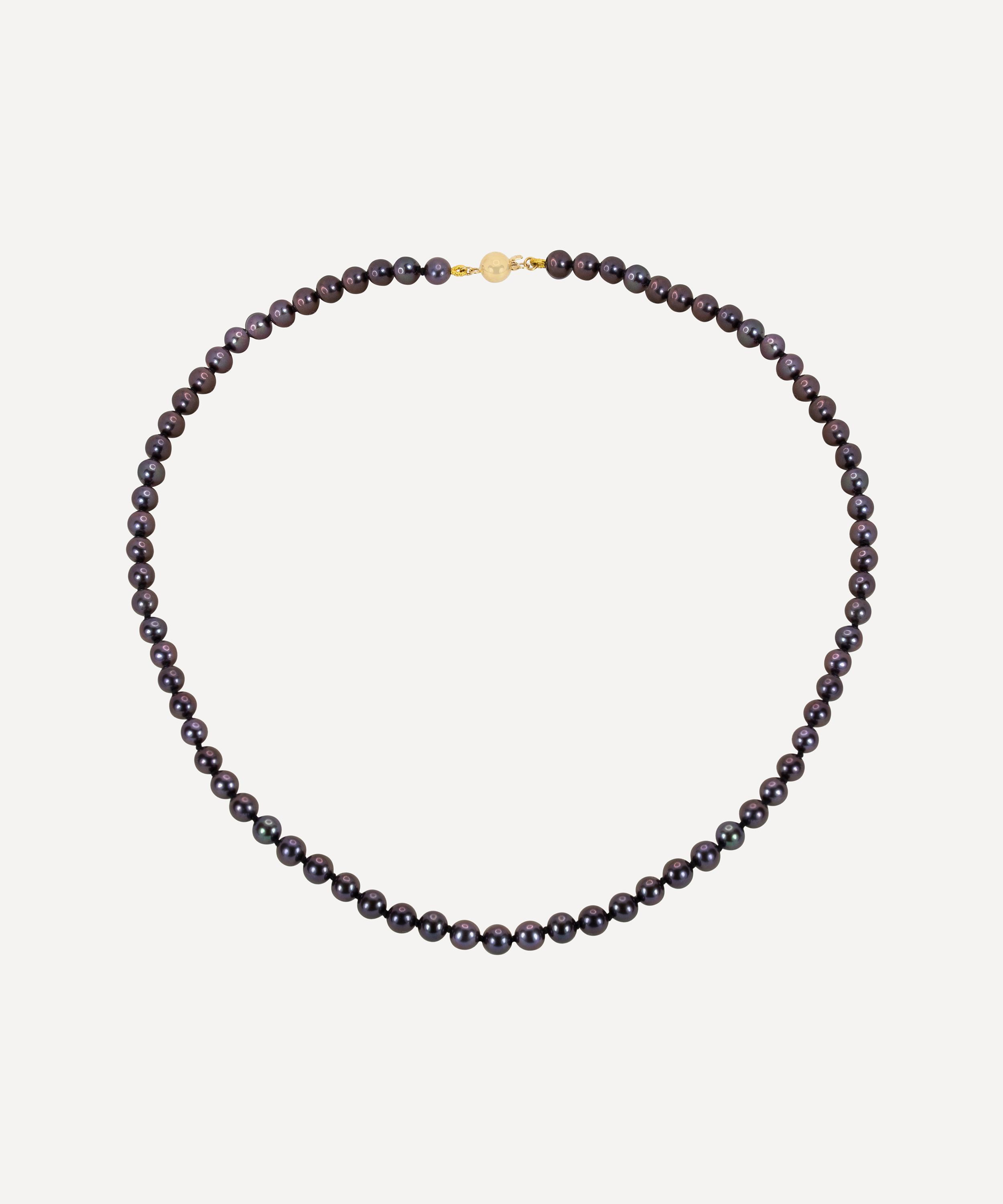 Kojis 18ct Gold Black Pearl Necklace Luxury