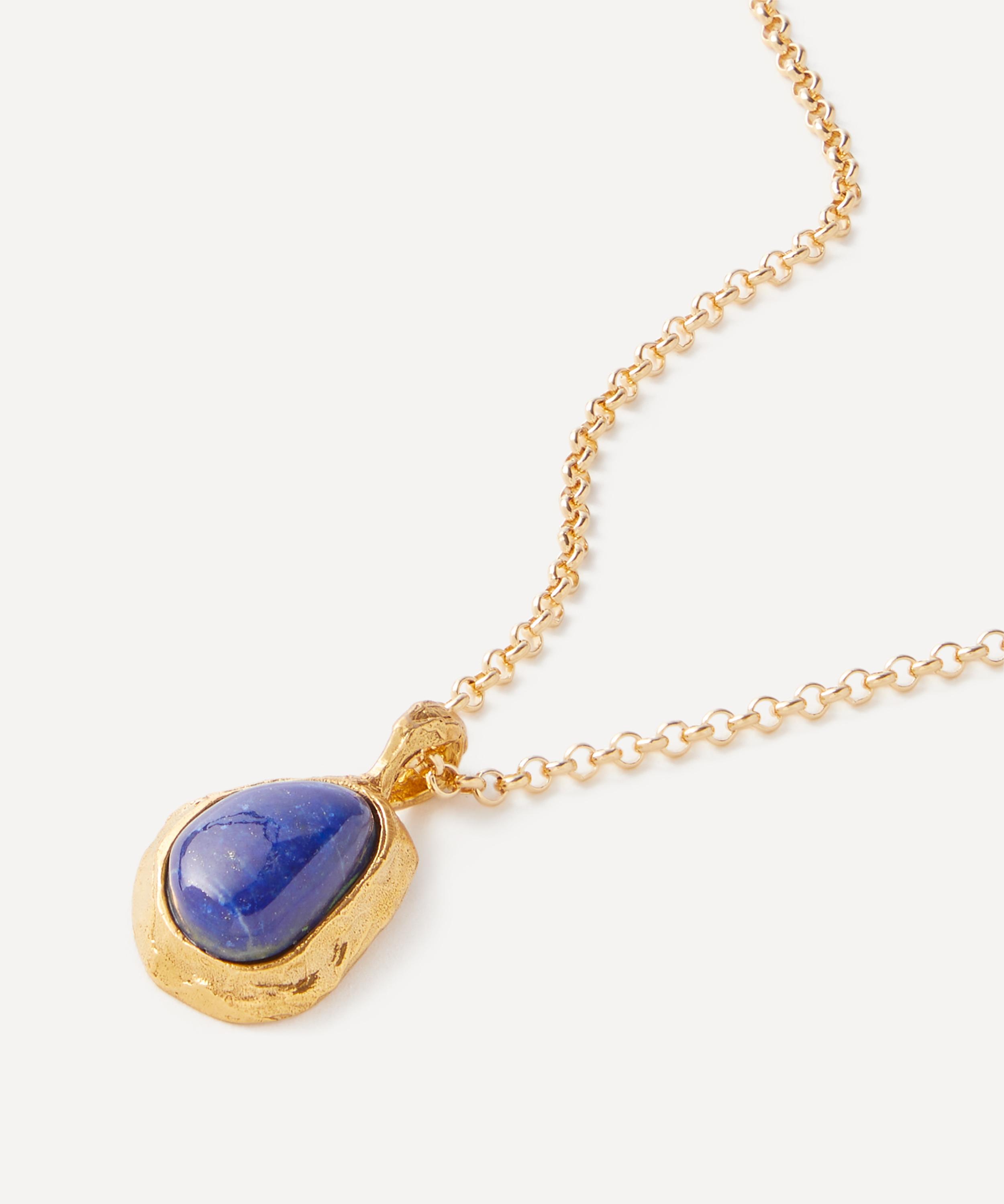 Alighieri 24ct Gold-plated The Droplet Of The Horizon Lapis Lazuli Necklace