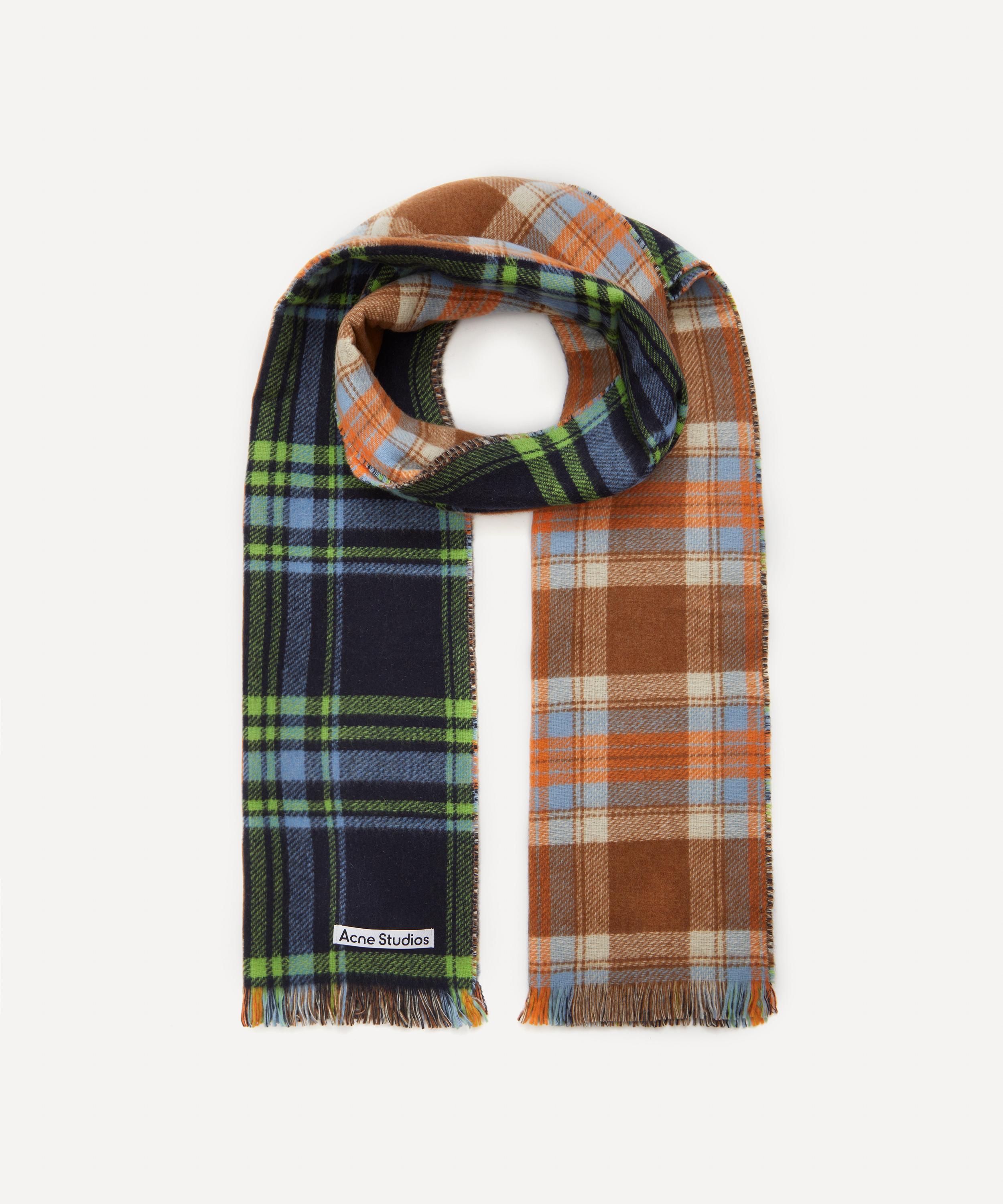 Shop Acne Studios Women's Mixed Checked Wool Scarf