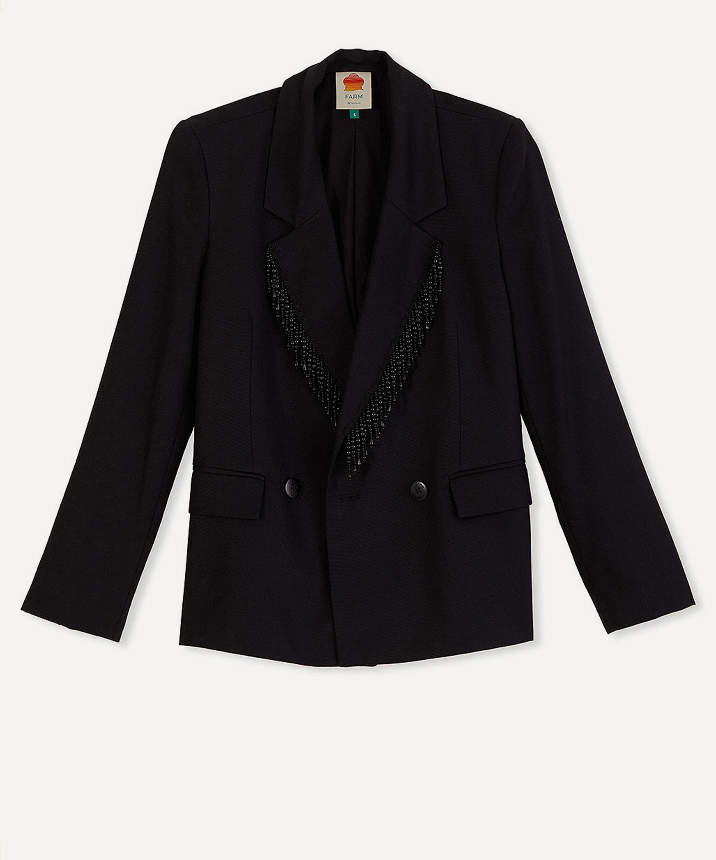 FARM Rio Women's Black Fringe Blazer