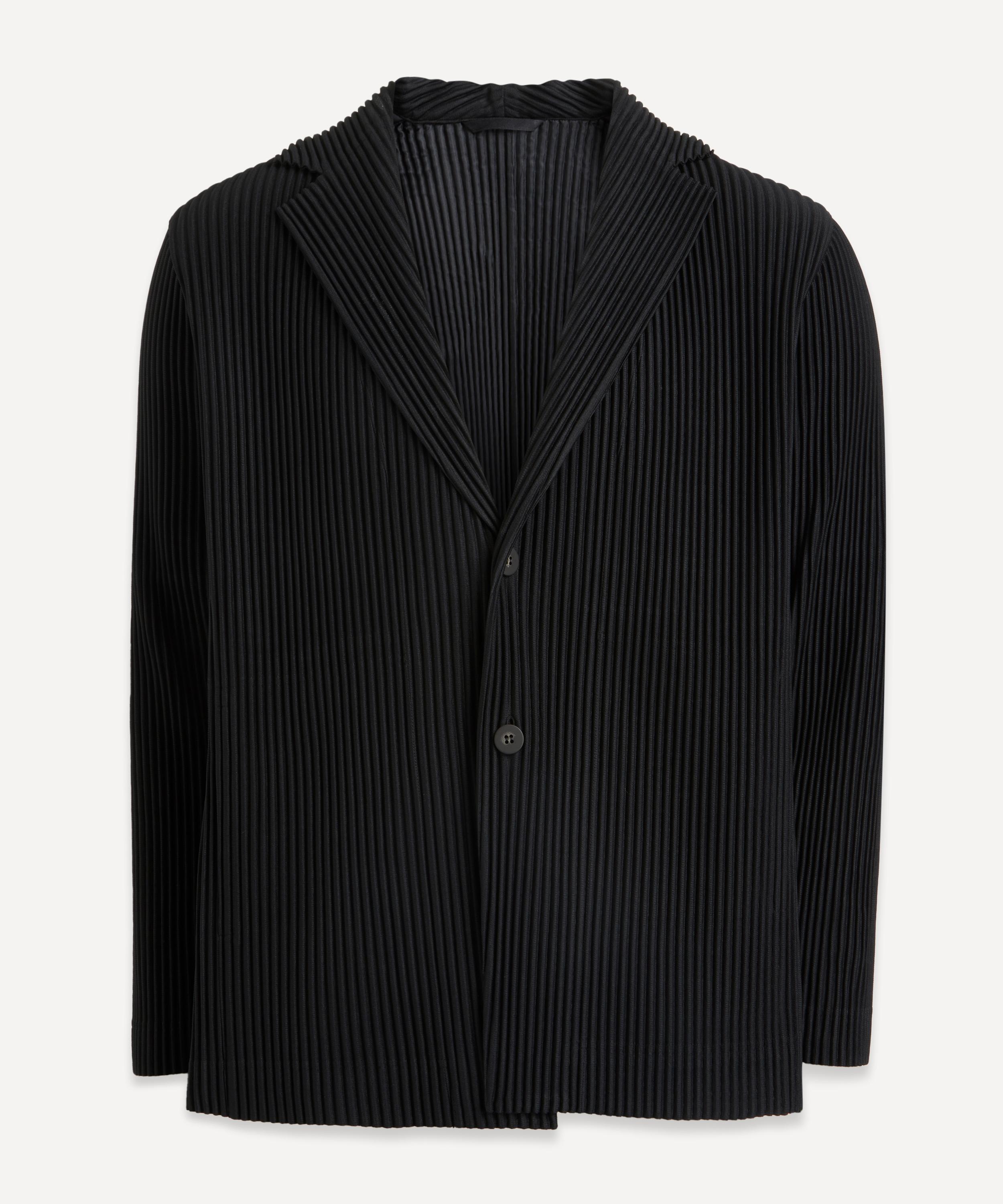 Homme Plisse Issey Miyake Mens Core Pleated Long Blazer Black 1