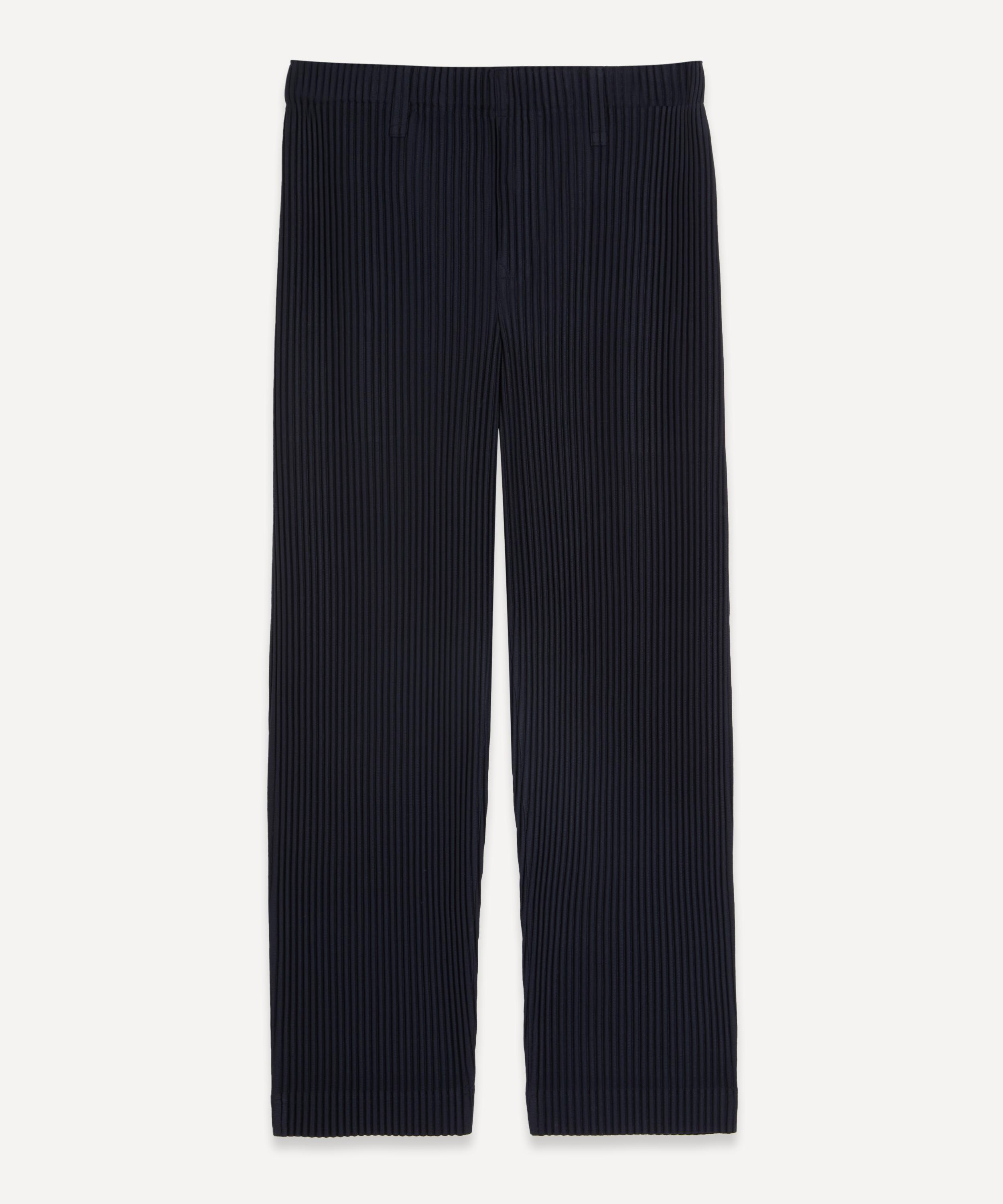 Homme Plisse Issey Miyake Mens Pleated Straight Leg Trousers Navy 3