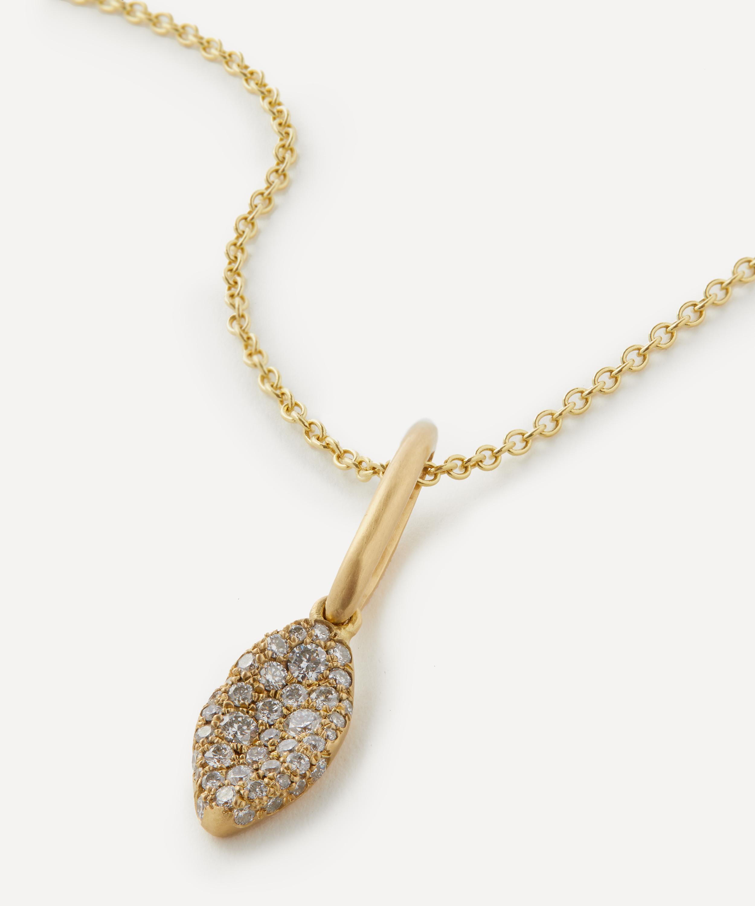 Nada Ghazal 18ct Gold Baby Malak Ice Original Marquise Pendant Necklace