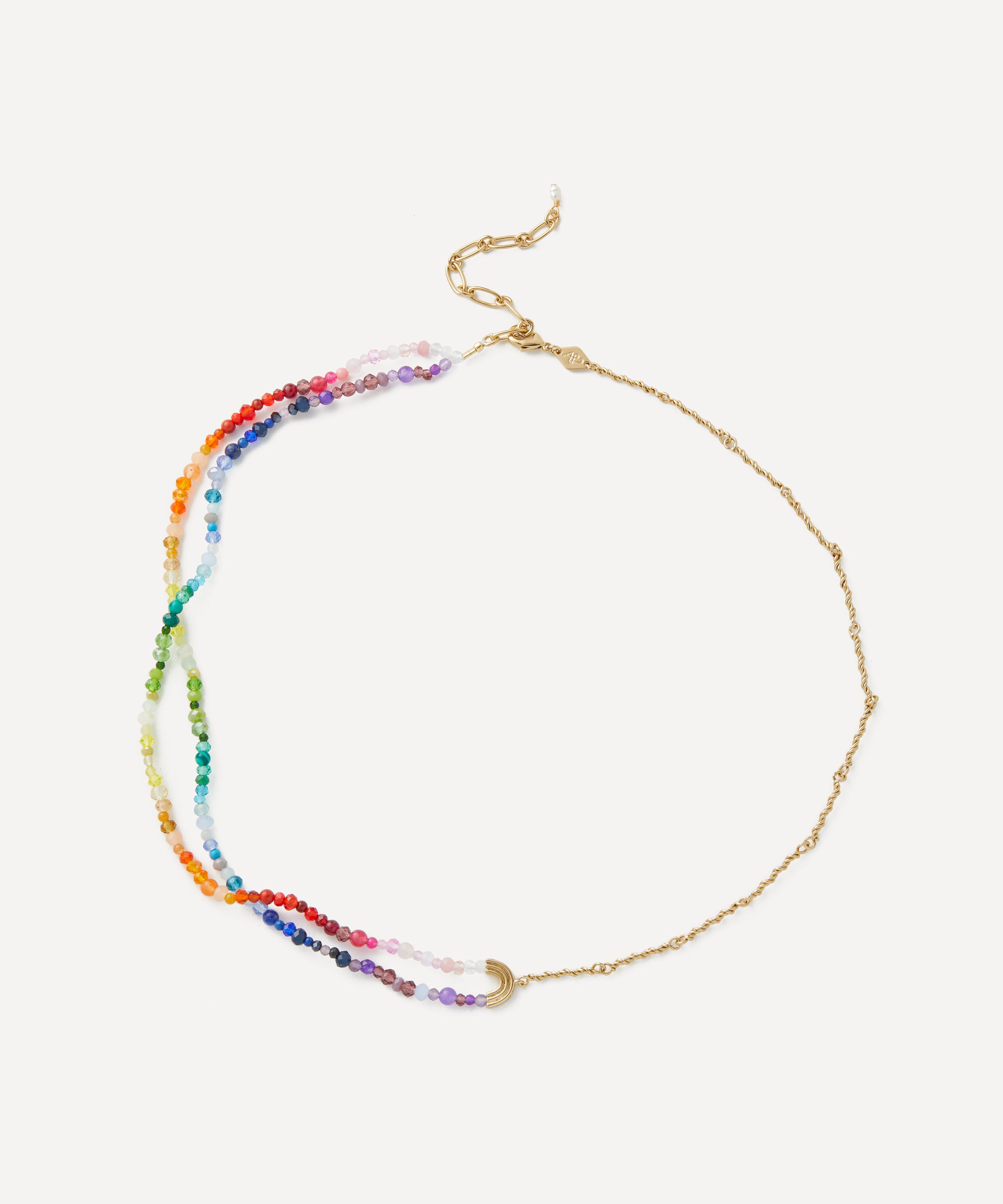ANNI LU ANNI LU 18CT GOLD-PLATED TROPICANA DOUBLE RAINBOW NECKLACE 