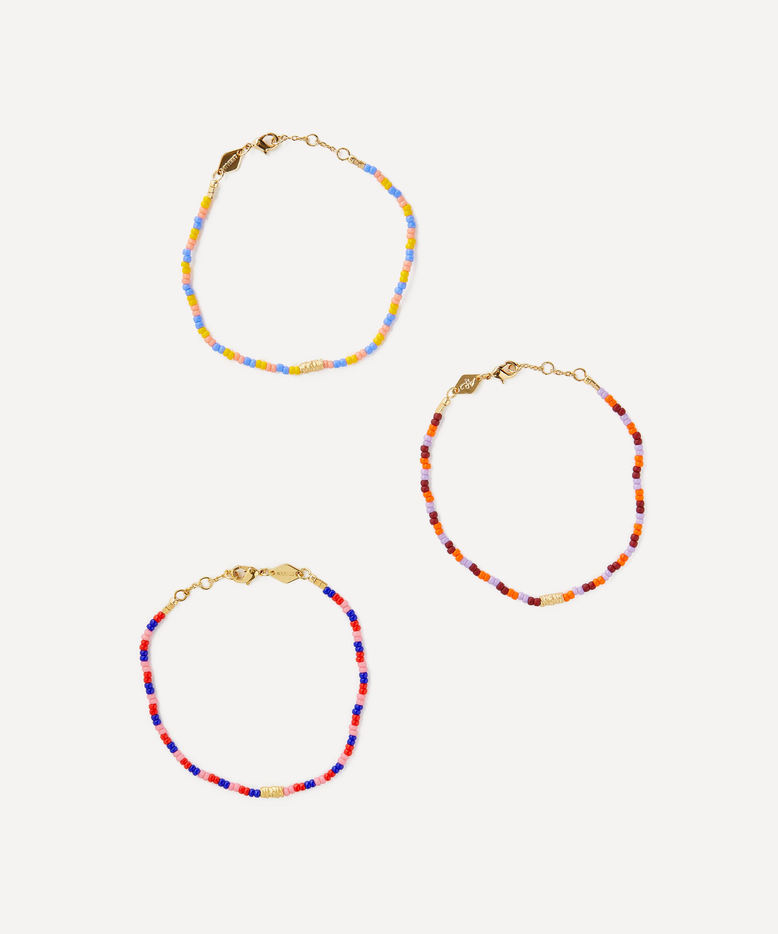 Anni Lu 18ct Gold-plated Paradiso Lemon Lobster And Paradiso Cherry Candy Bracelet Set Of Two