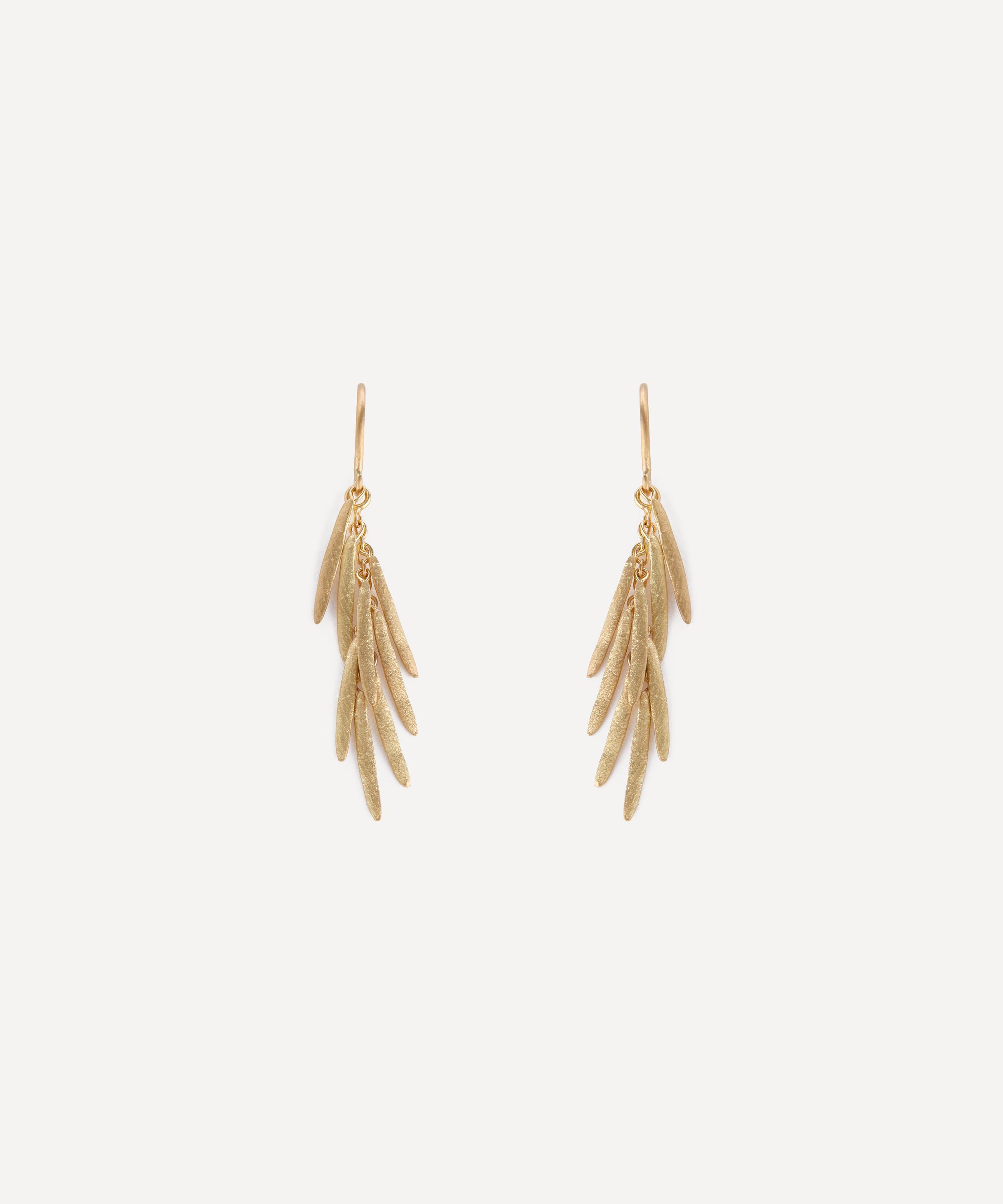 SIA TAYLOR SIA TAYLOR 18CT GOLD GRASS SEEDS DROP EARRINGS 