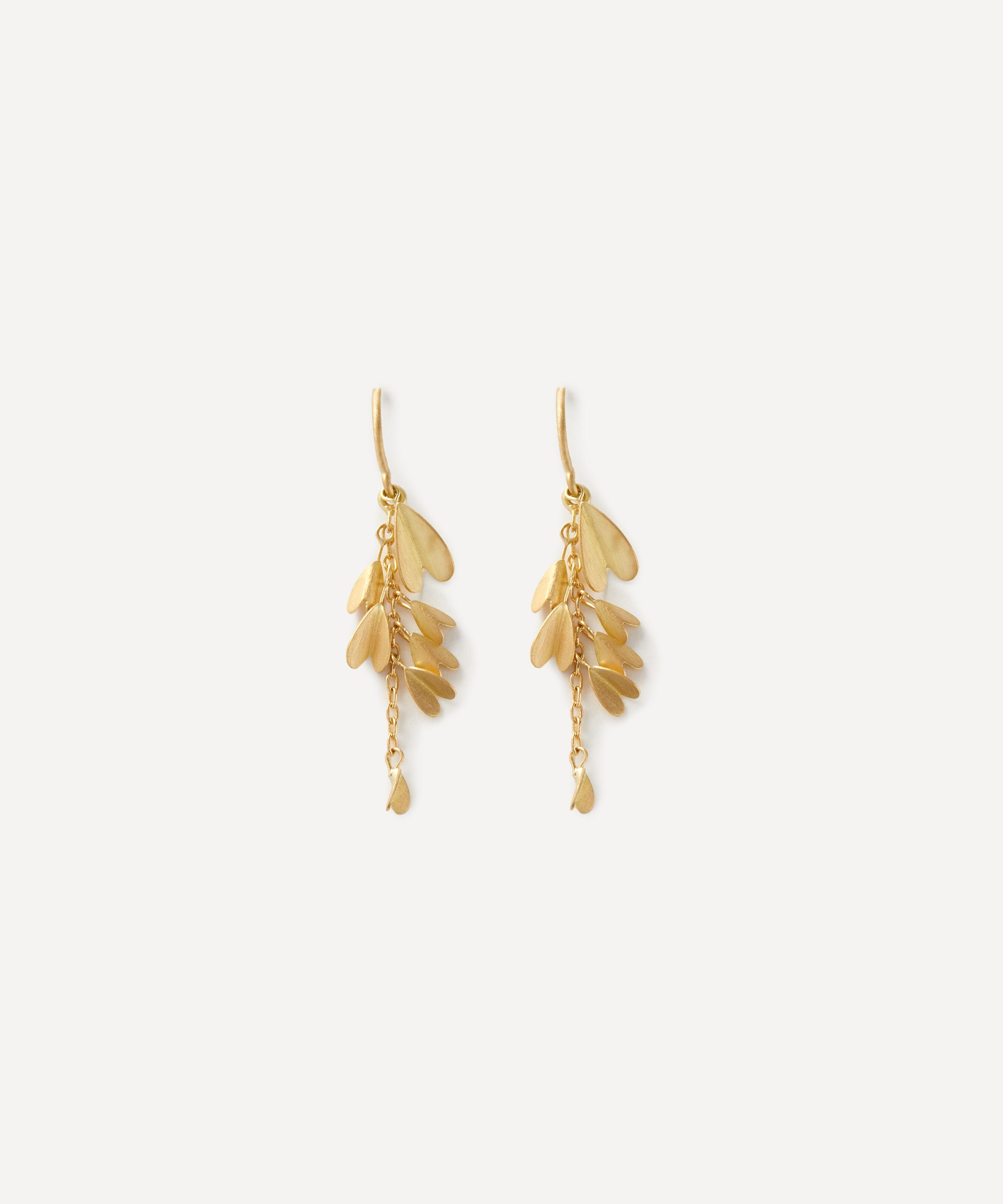 Sia Taylor 18ct Gold Tiny Wings Drop Earrings