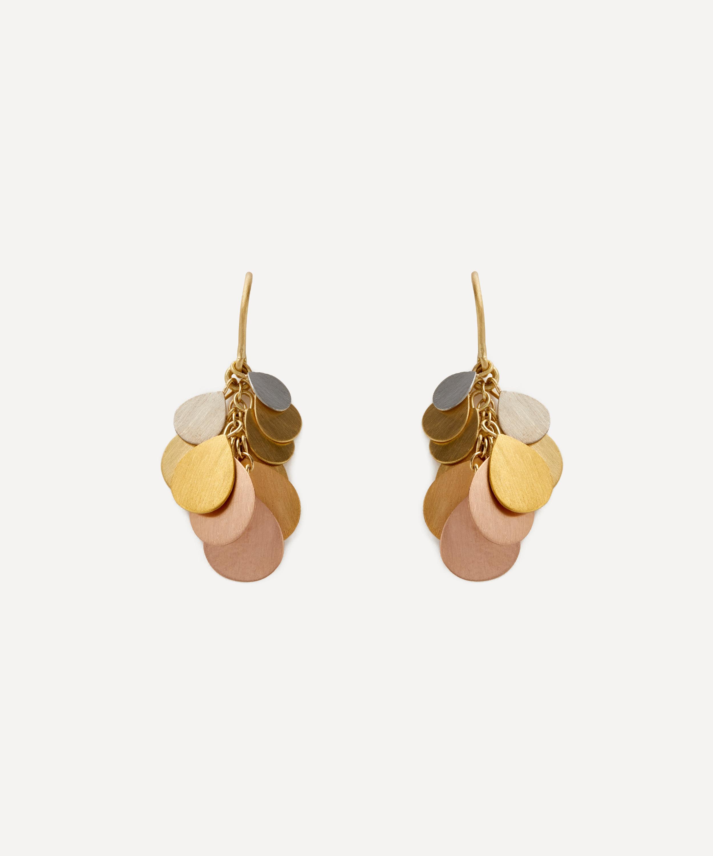 Sia Taylor 18ct-24ct Gold Rainbow Petals Drop Earrings