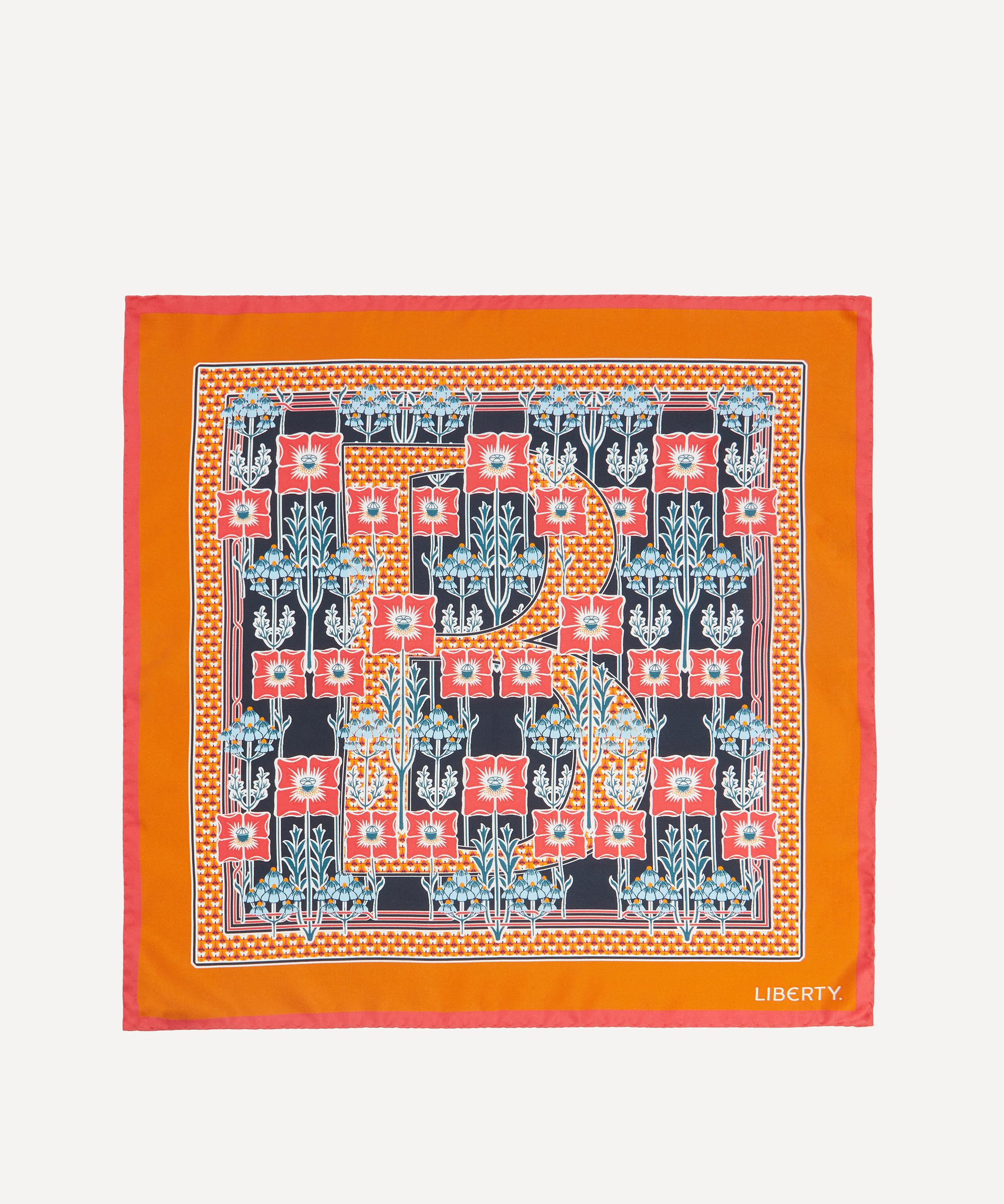 Shop Liberty Women's Alphabet Poppy Hedgerow B 45x45 Silk Scarf