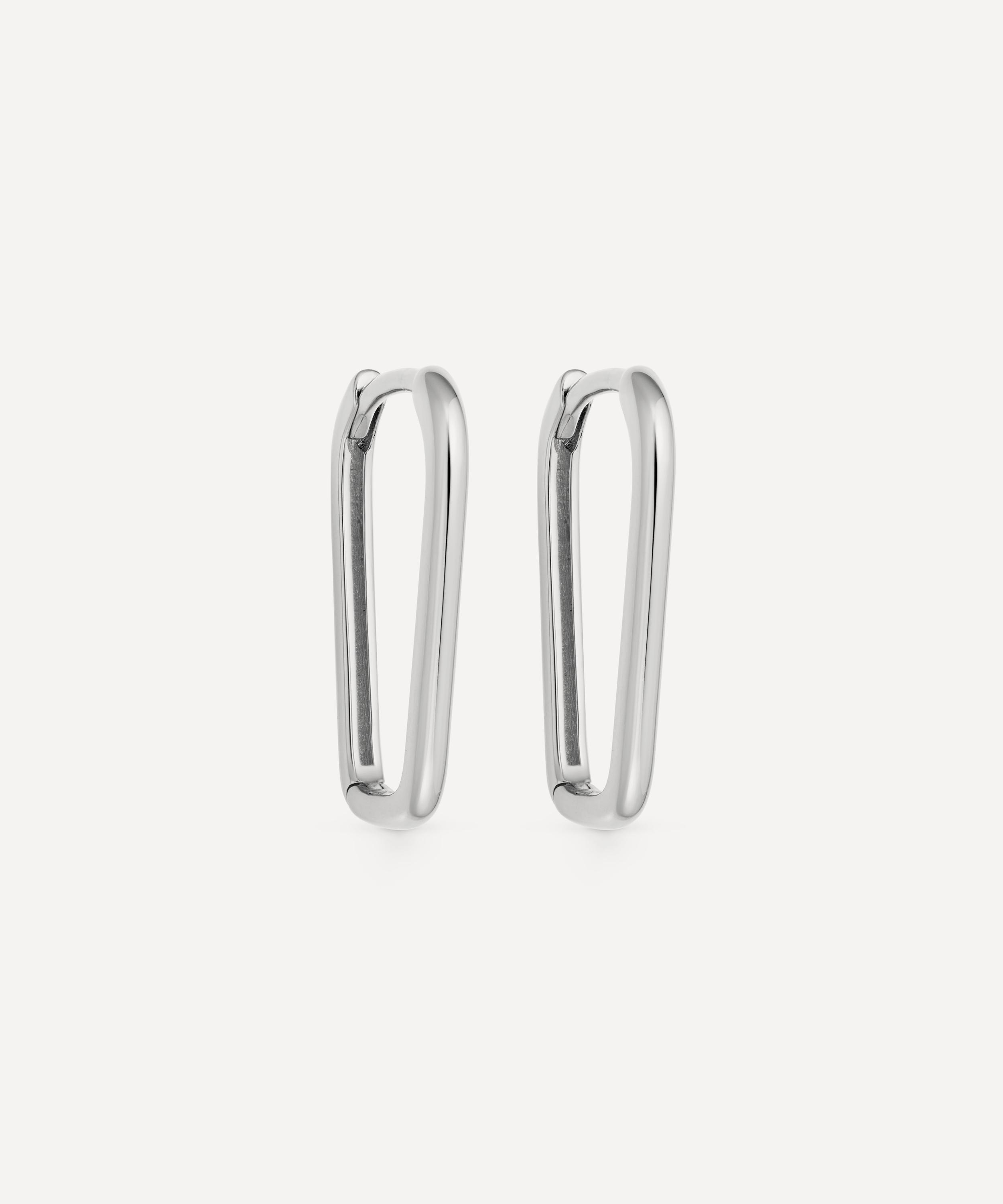 Shop Astley Clarke Sterling Silver Celestial Tapered Hoop Earrings