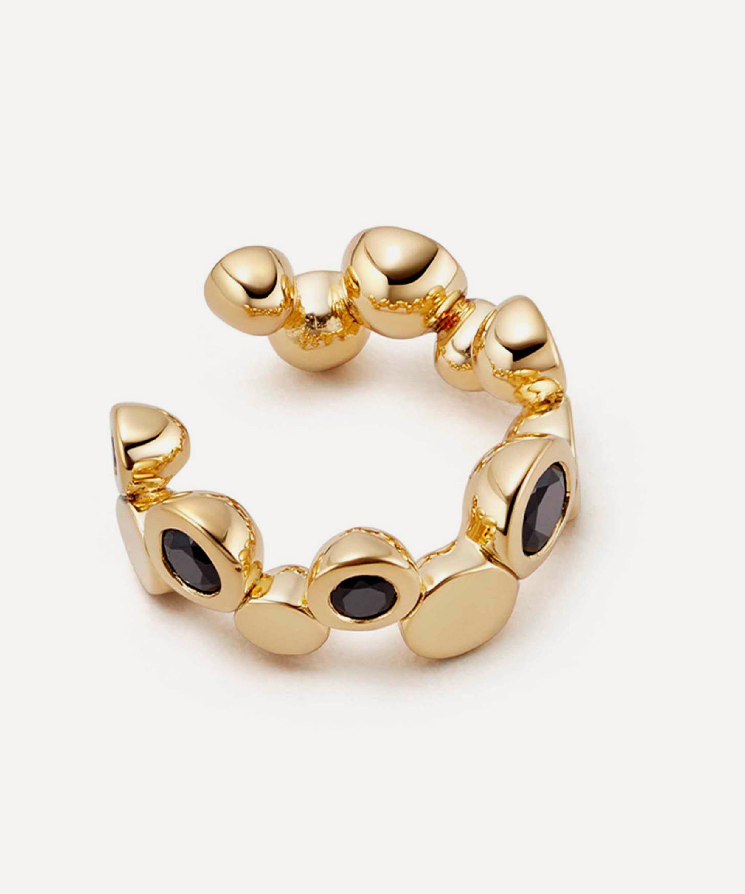 ASTLEY CLARKE ASTLEY CLARKE 18CT GOLD-PLATED VERMEIL SILVER POLARIS BLACK SPINEL EAR CUFF 
