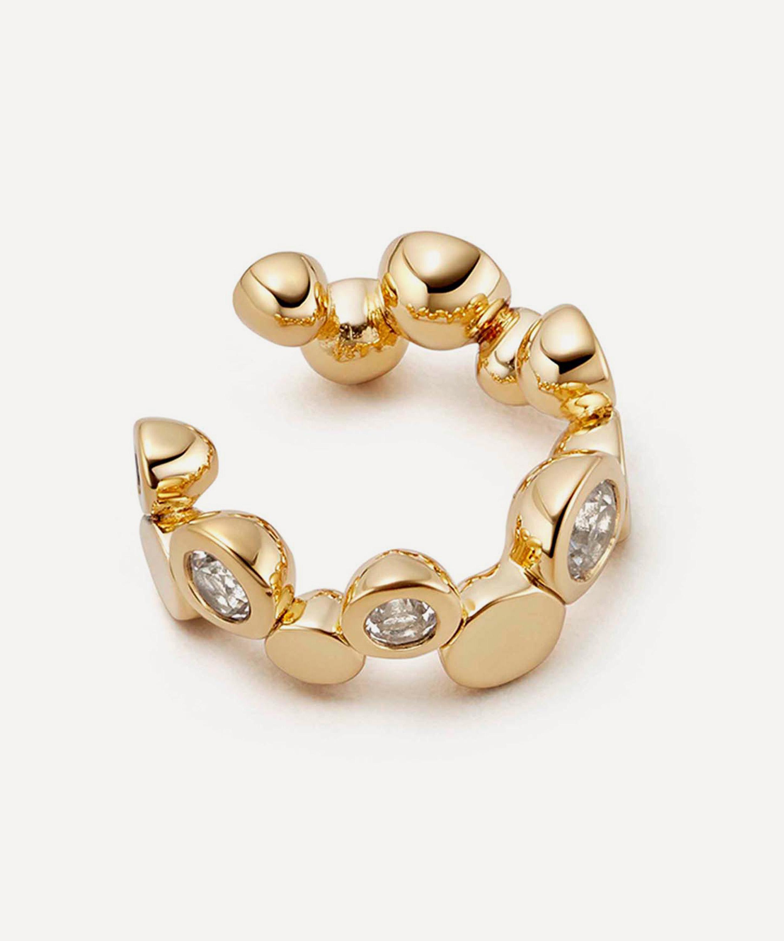 ASTLEY CLARKE ASTLEY CLARKE 18CT GOLD-PLATED VERMEIL SILVER POLARIS WHITE SAPPHIRE EAR CUFF 