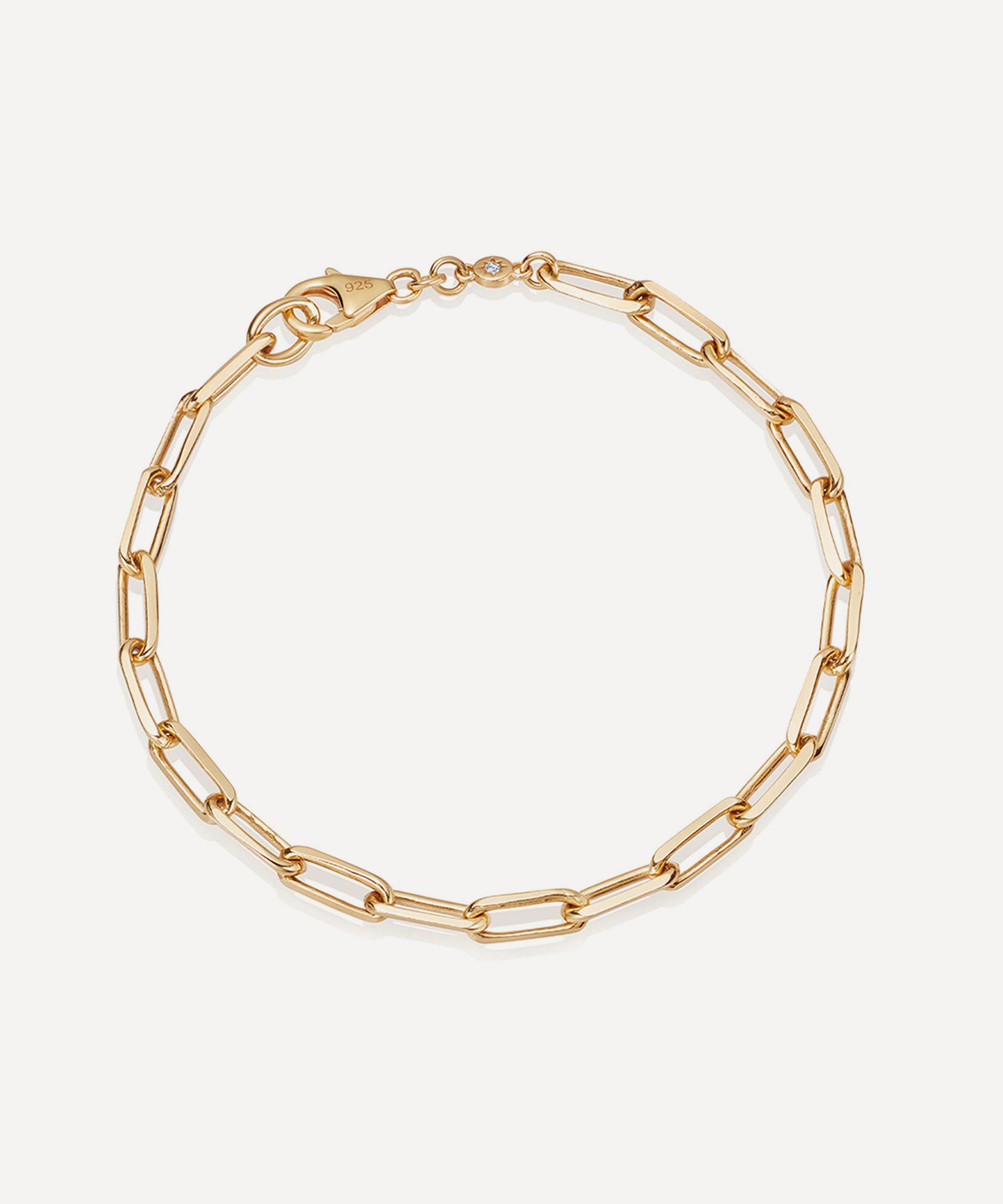 ASTLEY CLARKE ASTLEY CLARKE 18CT GOLD-PLATED VERMEIL SILVER CELESTIAL SQUARE LINK BRACELET 