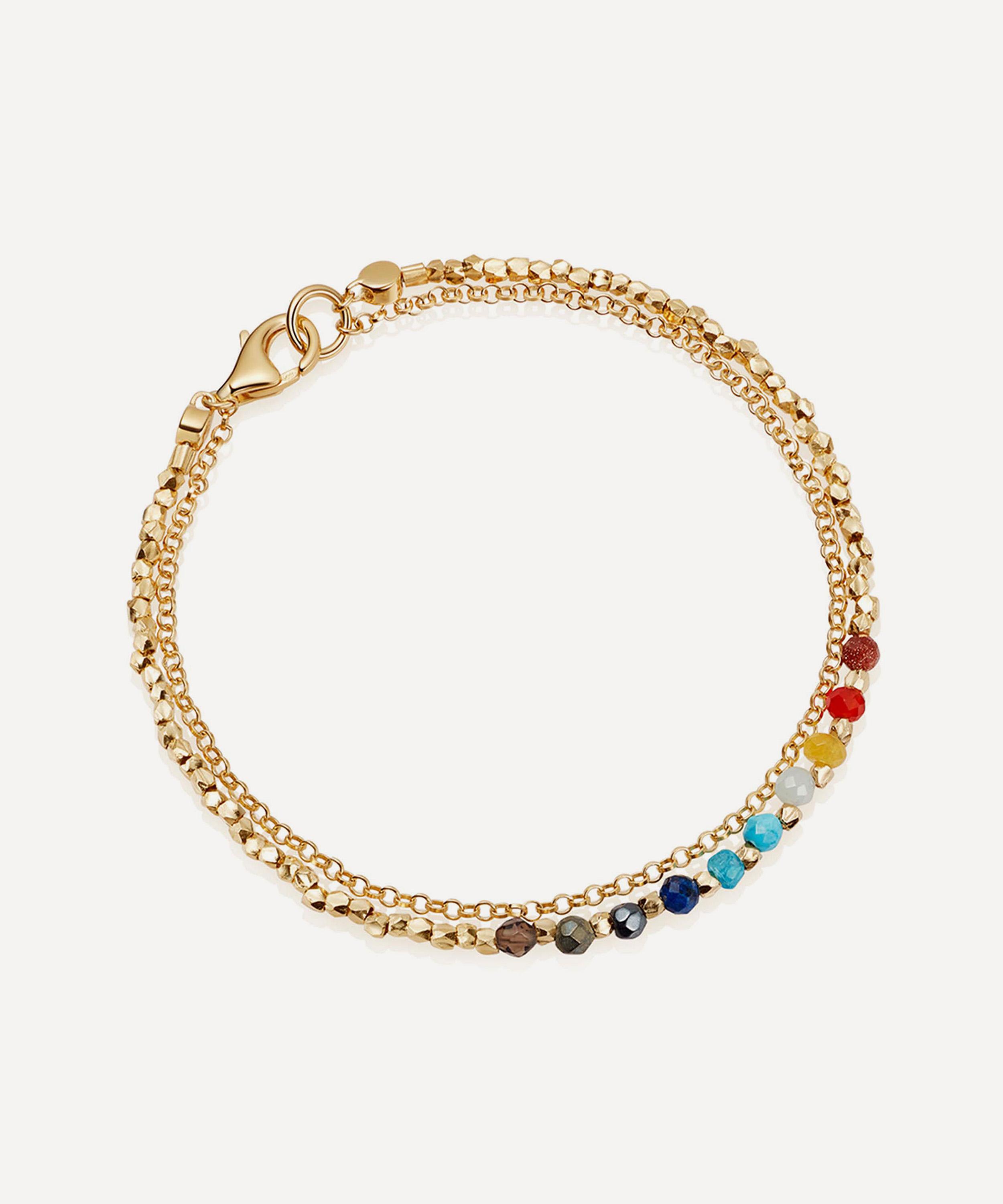ASTLEY CLARKE ASTLEY CLARKE 18CT GOLD-PLATED VERMEIL SILVER BIOGRAPHY RAINBOW BRACELET 