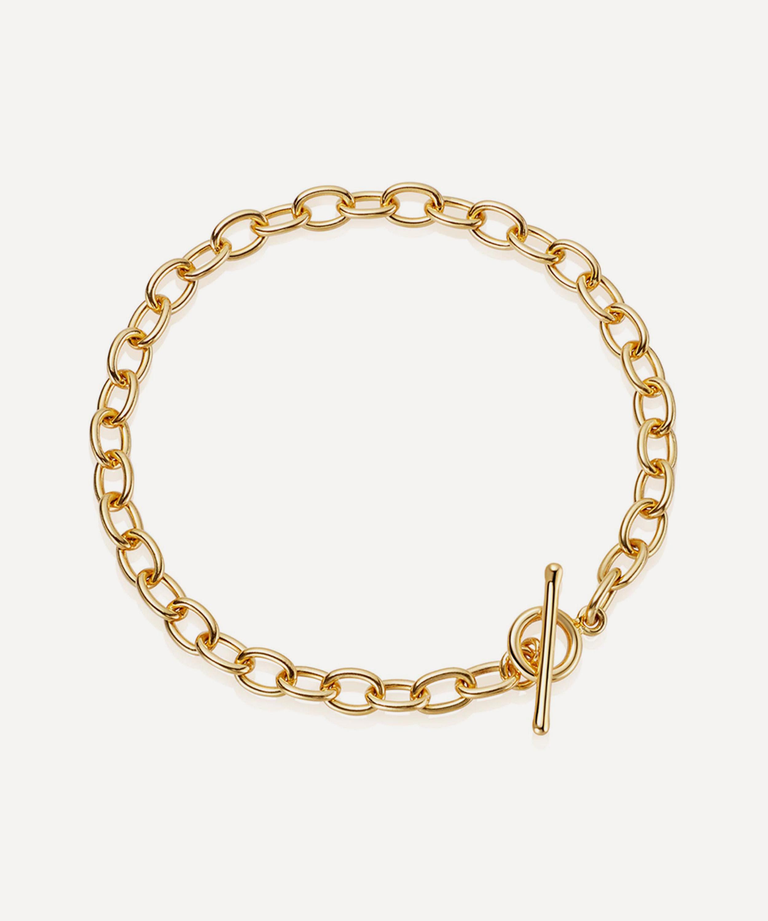 ASTLEY CLARKE ASTLEY CLARKE 18CT GOLD-PLATED VERMEIL SILVER BIOGRAPHY T-BAR CHAIN BRACELET 