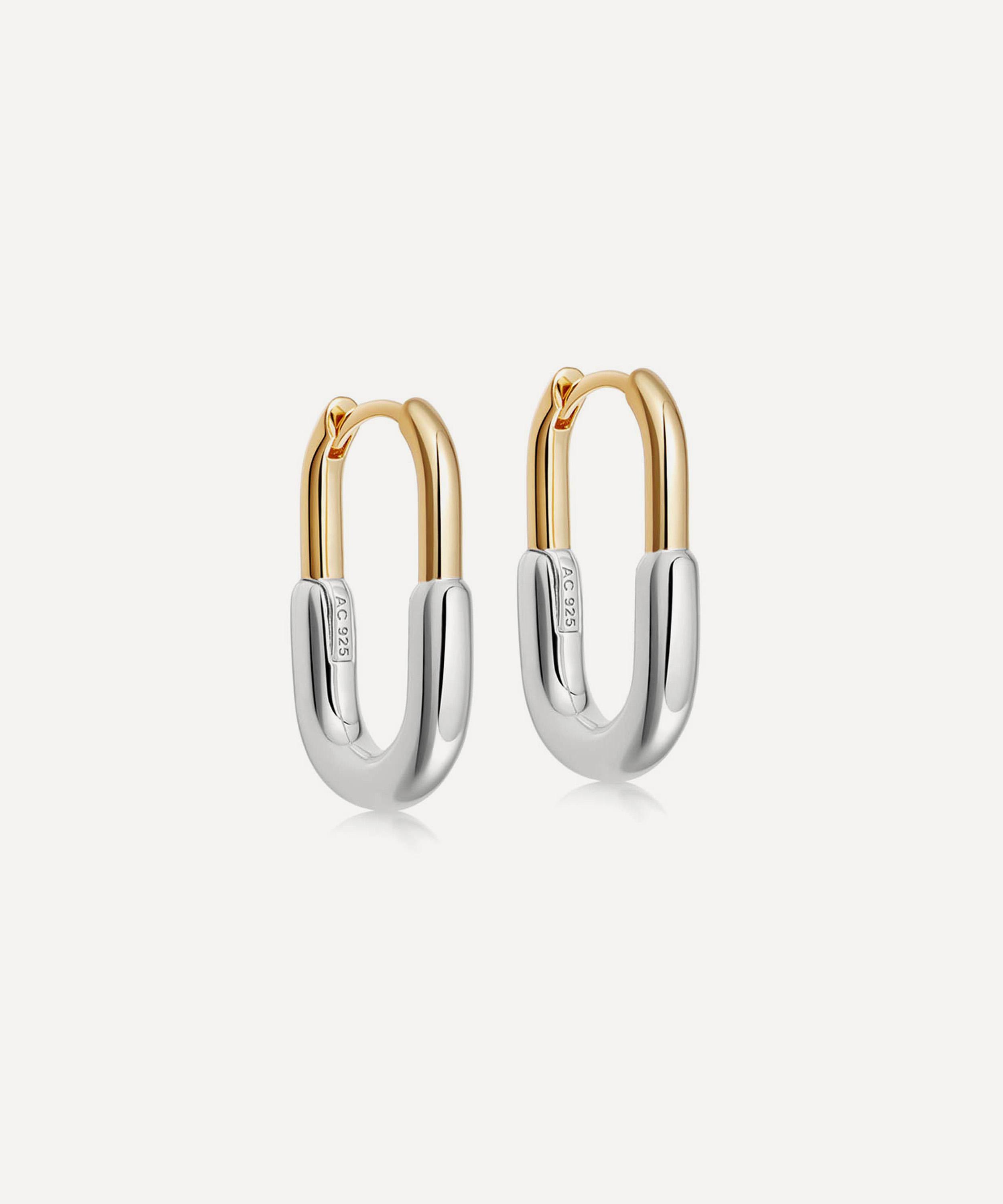Astley Clarke 18ct Gold-plated Vermeil Silver Celestial U-shape Hoop Earrings In Gold