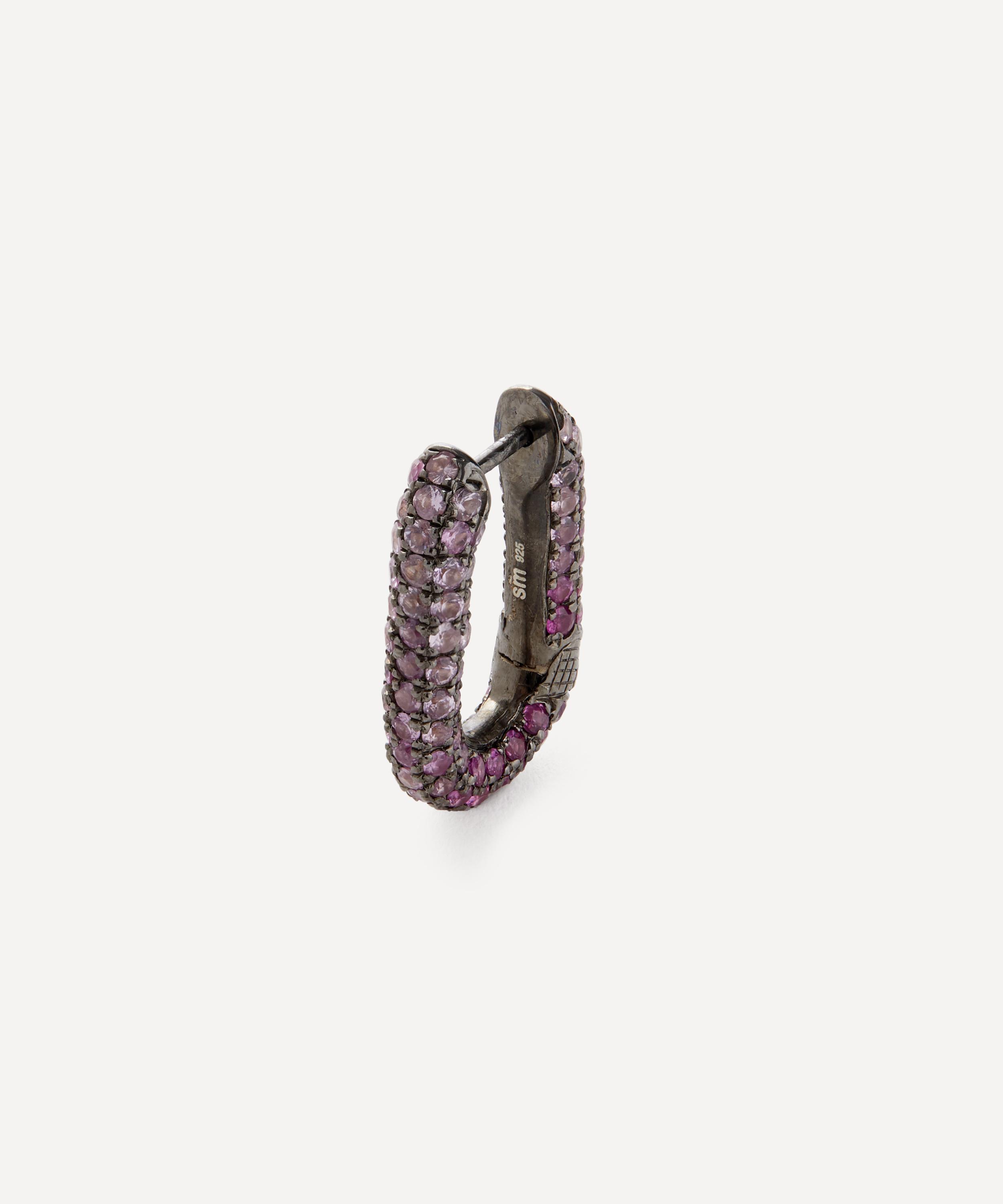 Shop Selim Mouzannar Sterling Silver Pink Sapphire Link Hoop Earring