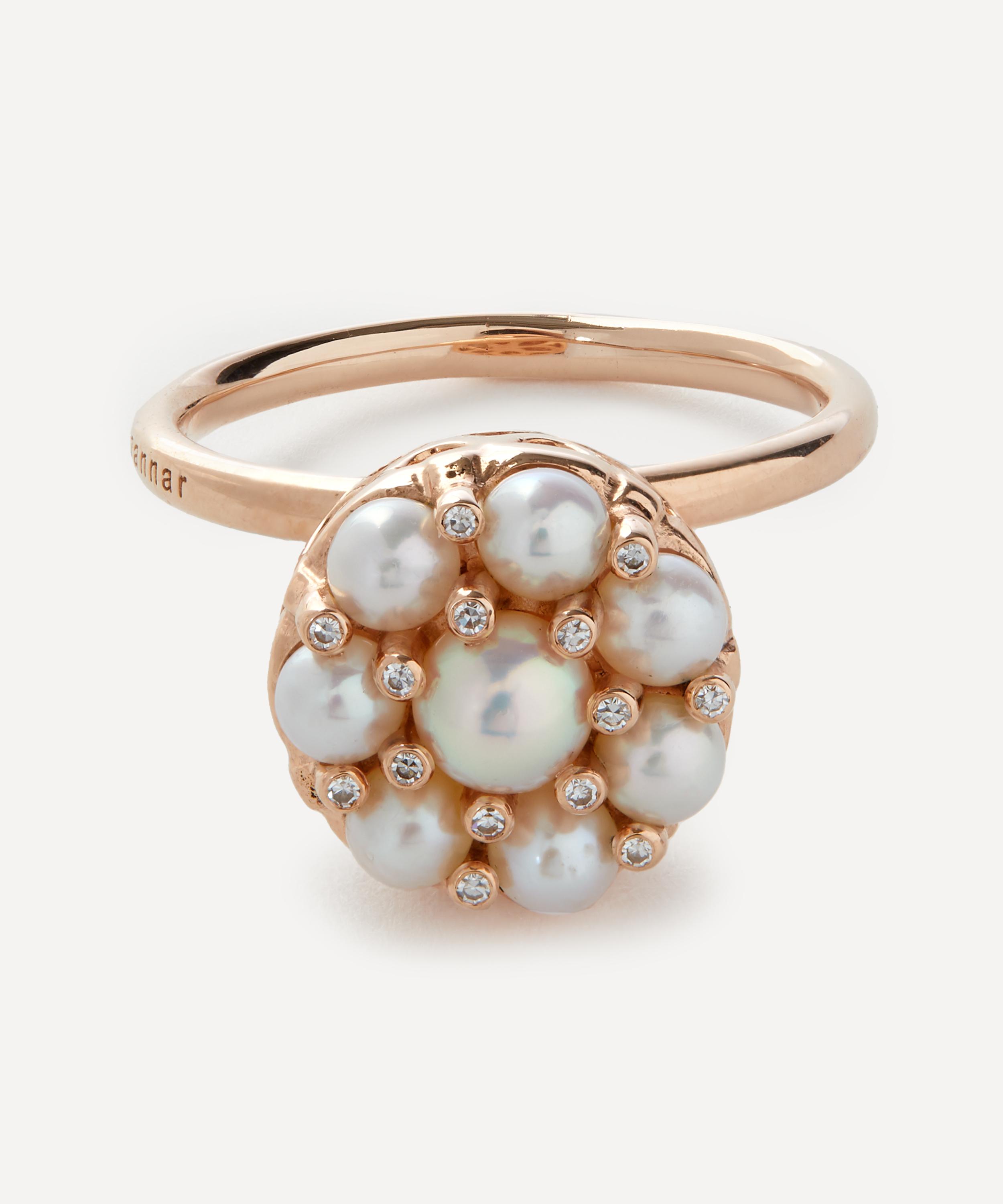 Shop Selim Mouzannar 18ct Rose Gold Beirut Multi Pearl And Diamond Ring