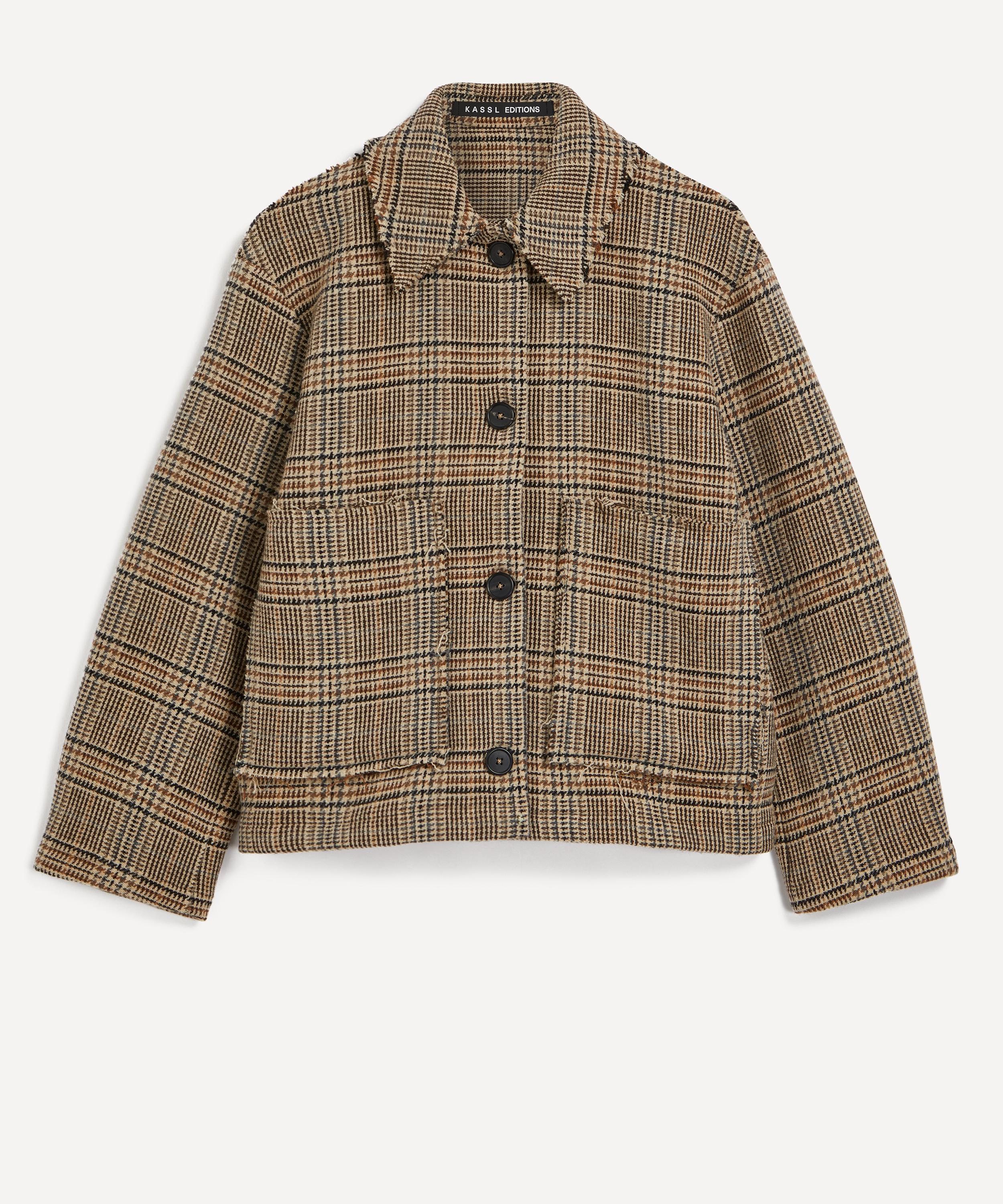 KASSL EDITIONS KASSL EDITIONS WOMEN'S DISTRESSED CHECKED WOOL-BLEND COAT 