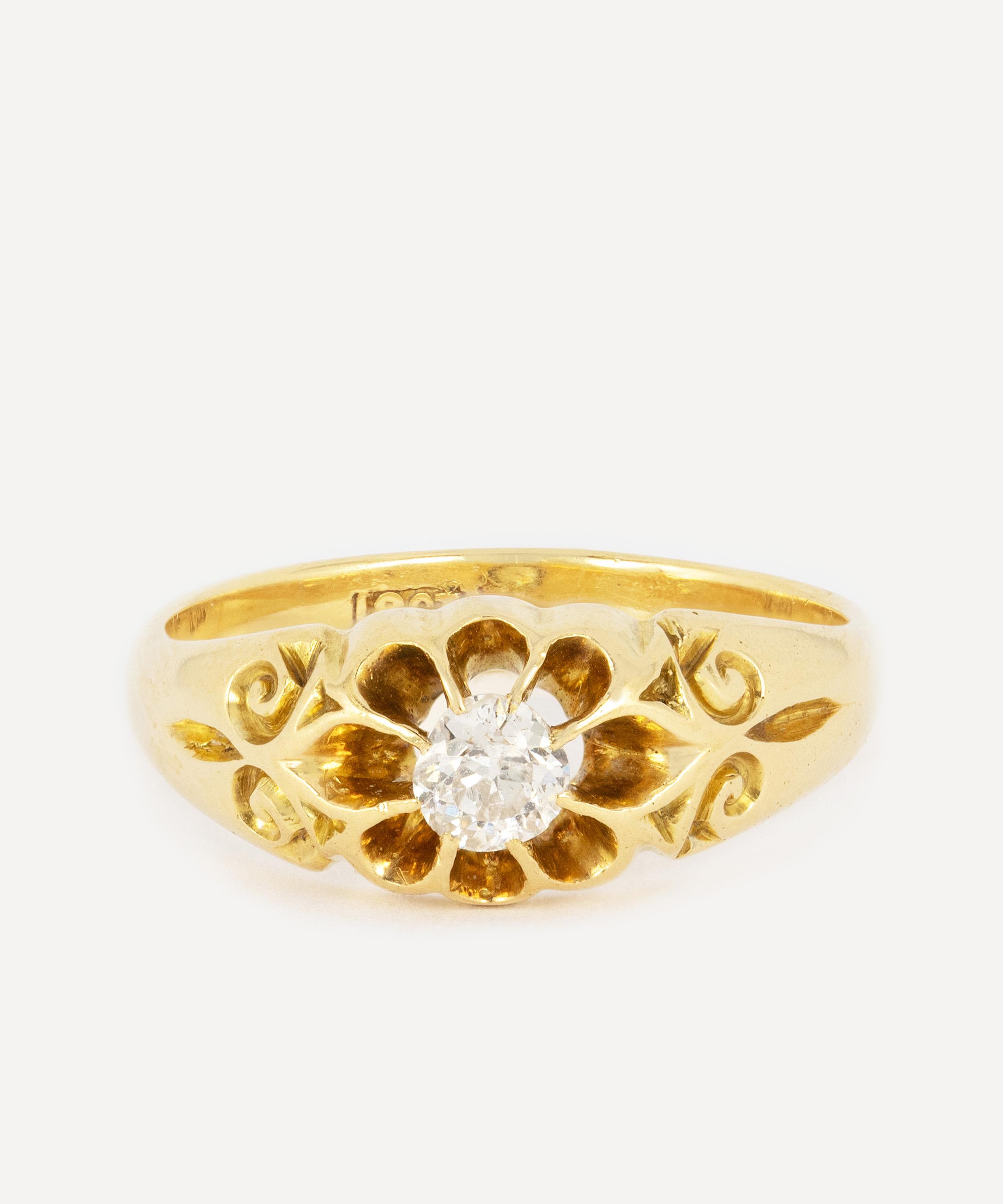 KOJIS KOJIS 18CT GOLD VICTORIAN DIAMOND SINGLE STONE RING 