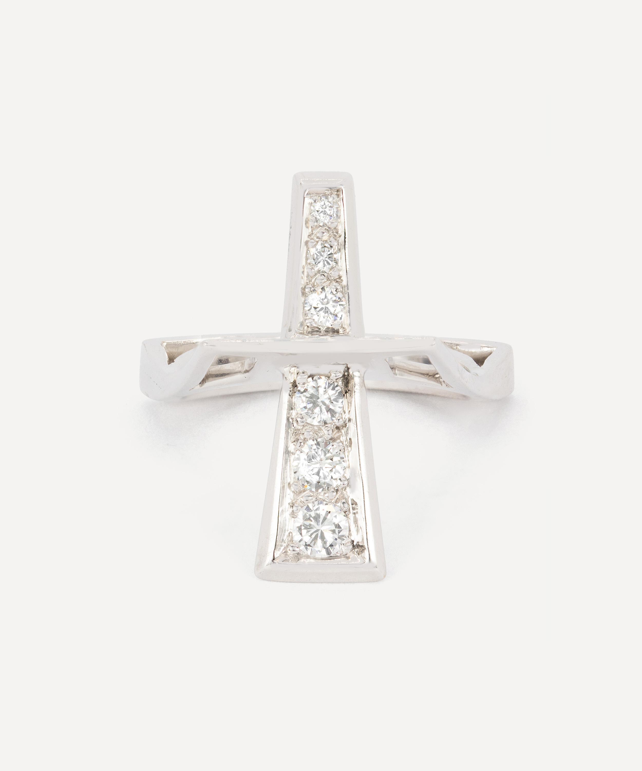 Kojis 18ct White Gold Modernist Diamond Ring