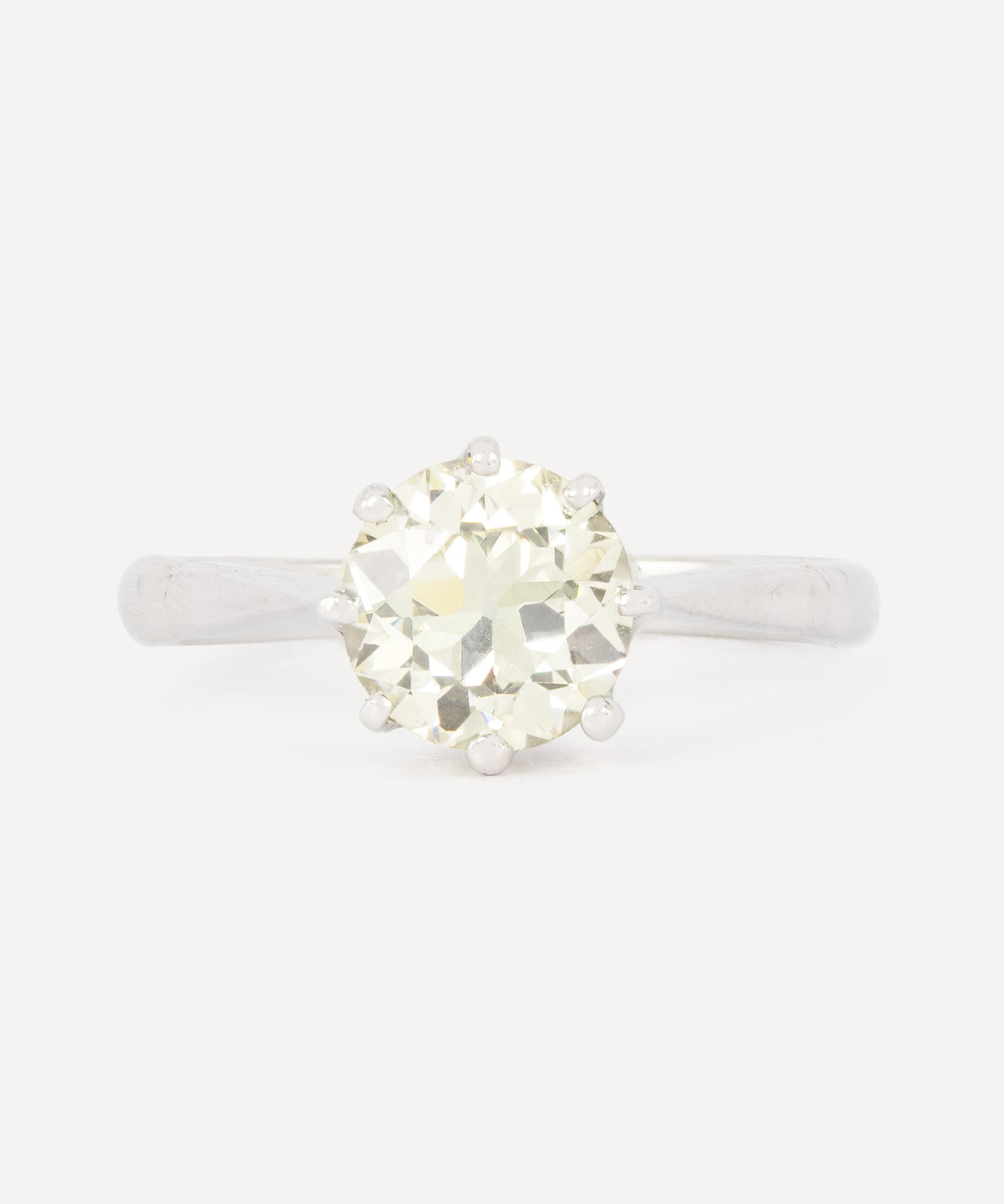 Kojis 18ct White Gold Old Cut Solitaire Diamond Ring