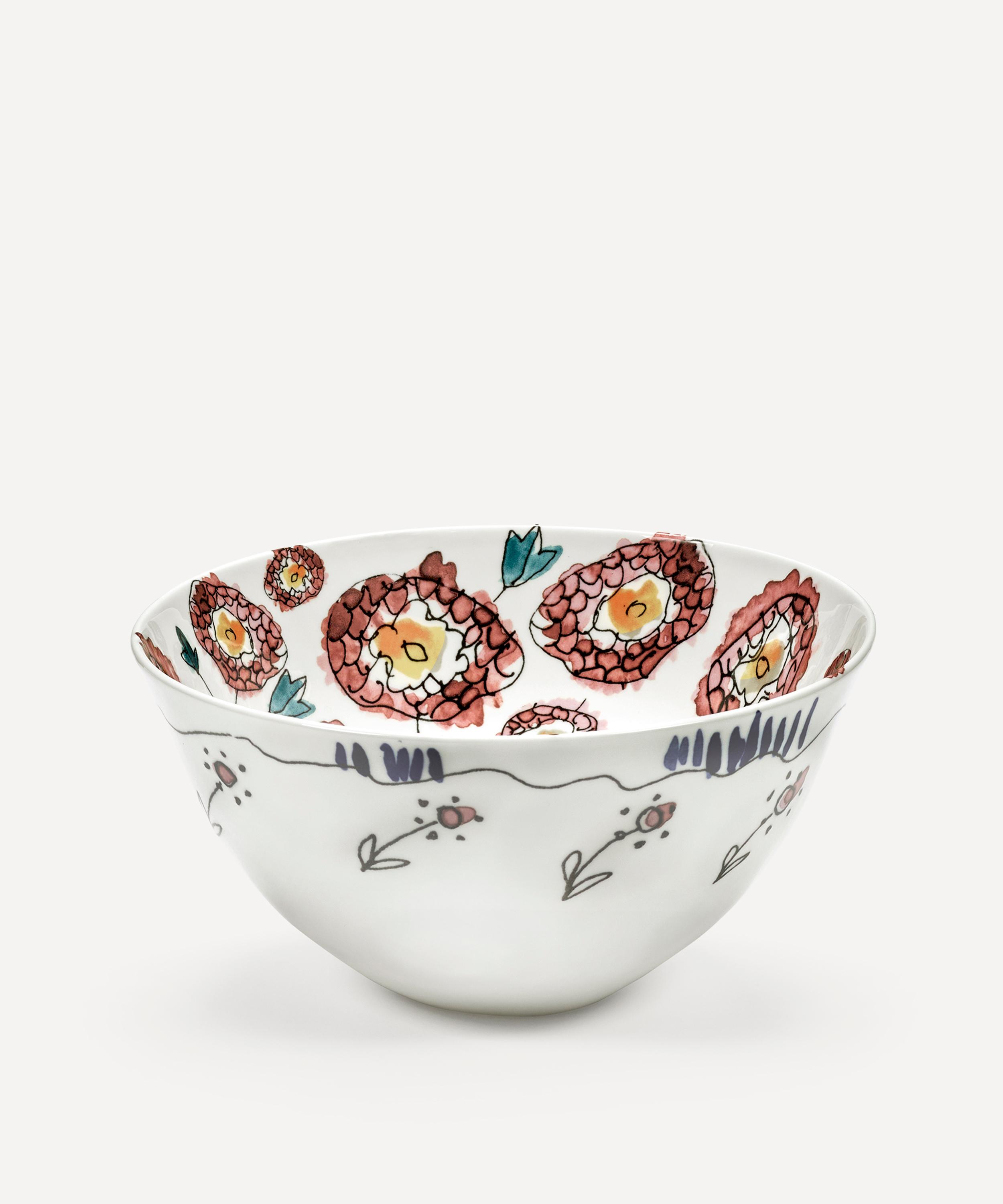 Serax X Marni Anemone Milk Midnight Flowers Medium Serving Bowl