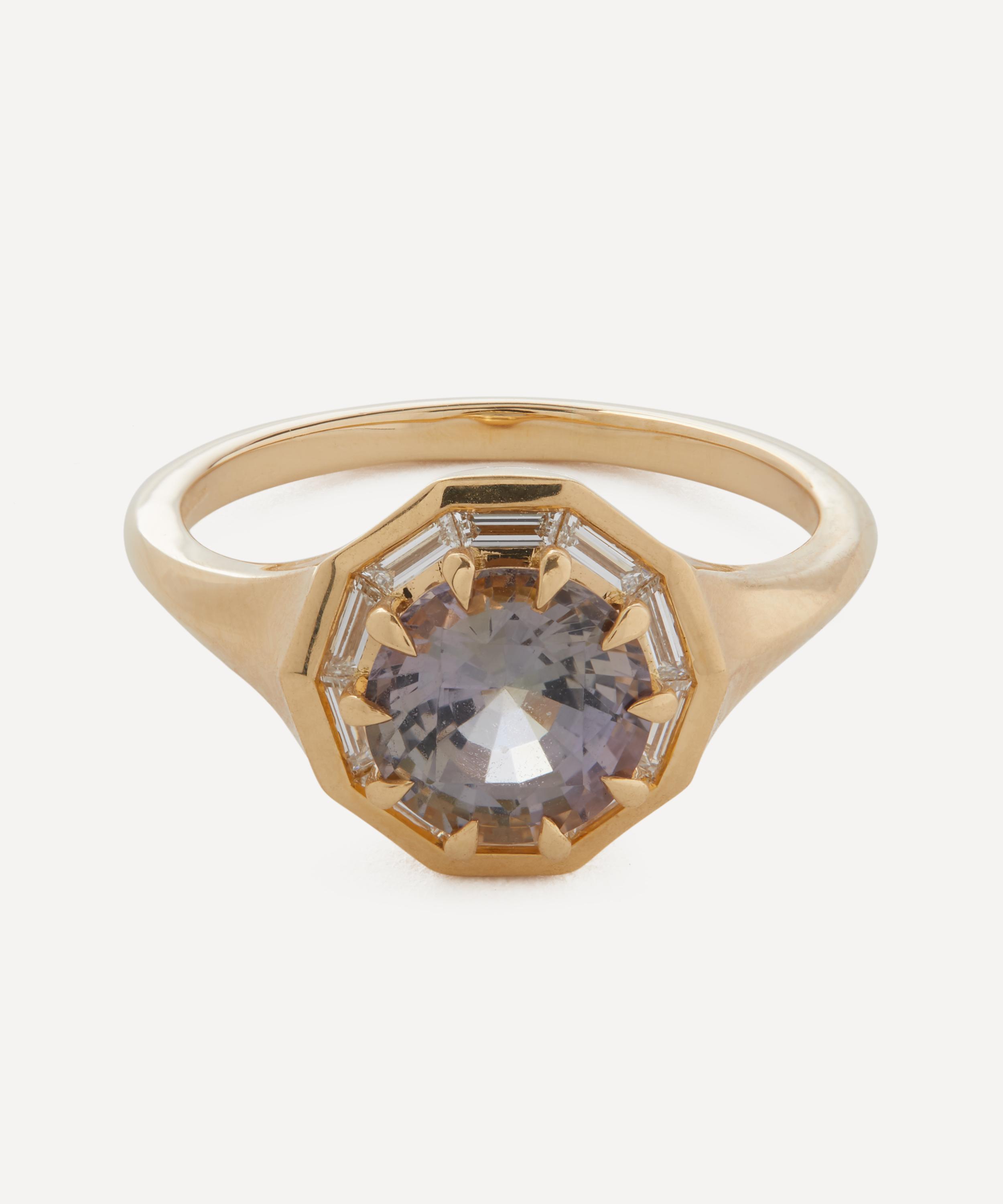 Artemer 18ct Gold One-of-a-kind Tanzanite And Trapeze Diamond Engagement Ring