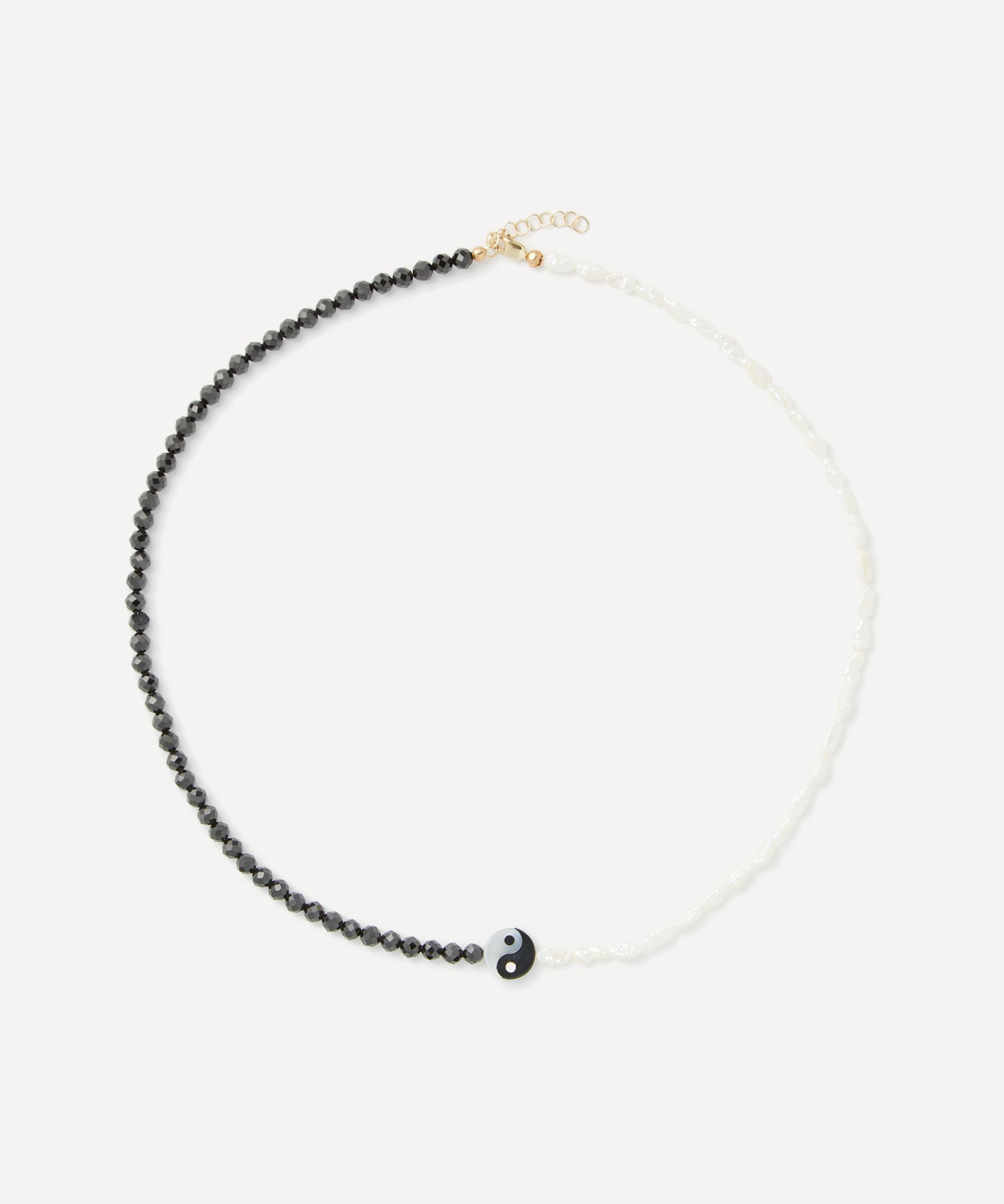 Roxanne First 9ct Gold Yin Yang Beaded Necklace
