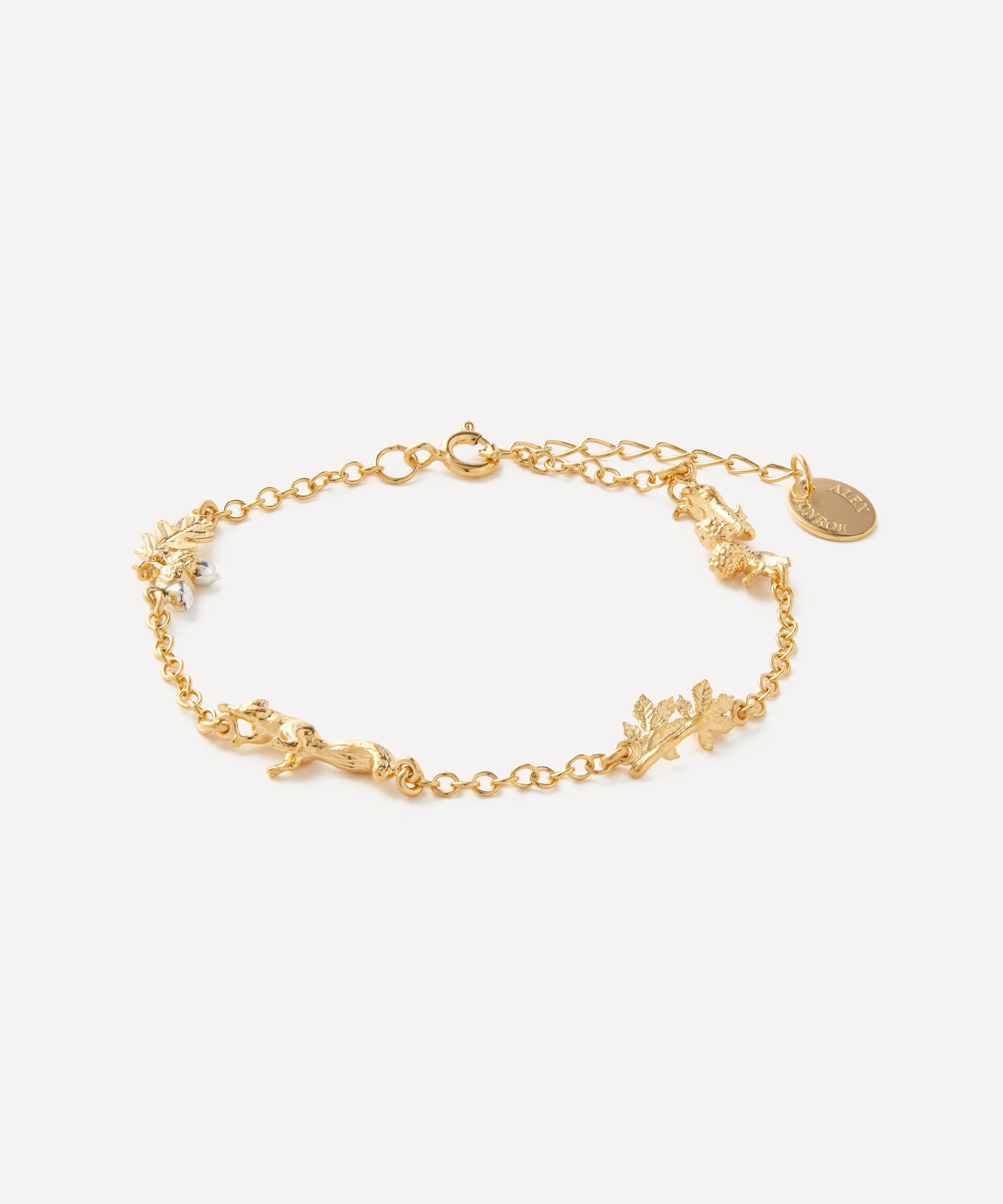 Alex Monroe 22ct Gold-plated Woodland Exploration Inline Squirrel And Mouse Bracelet