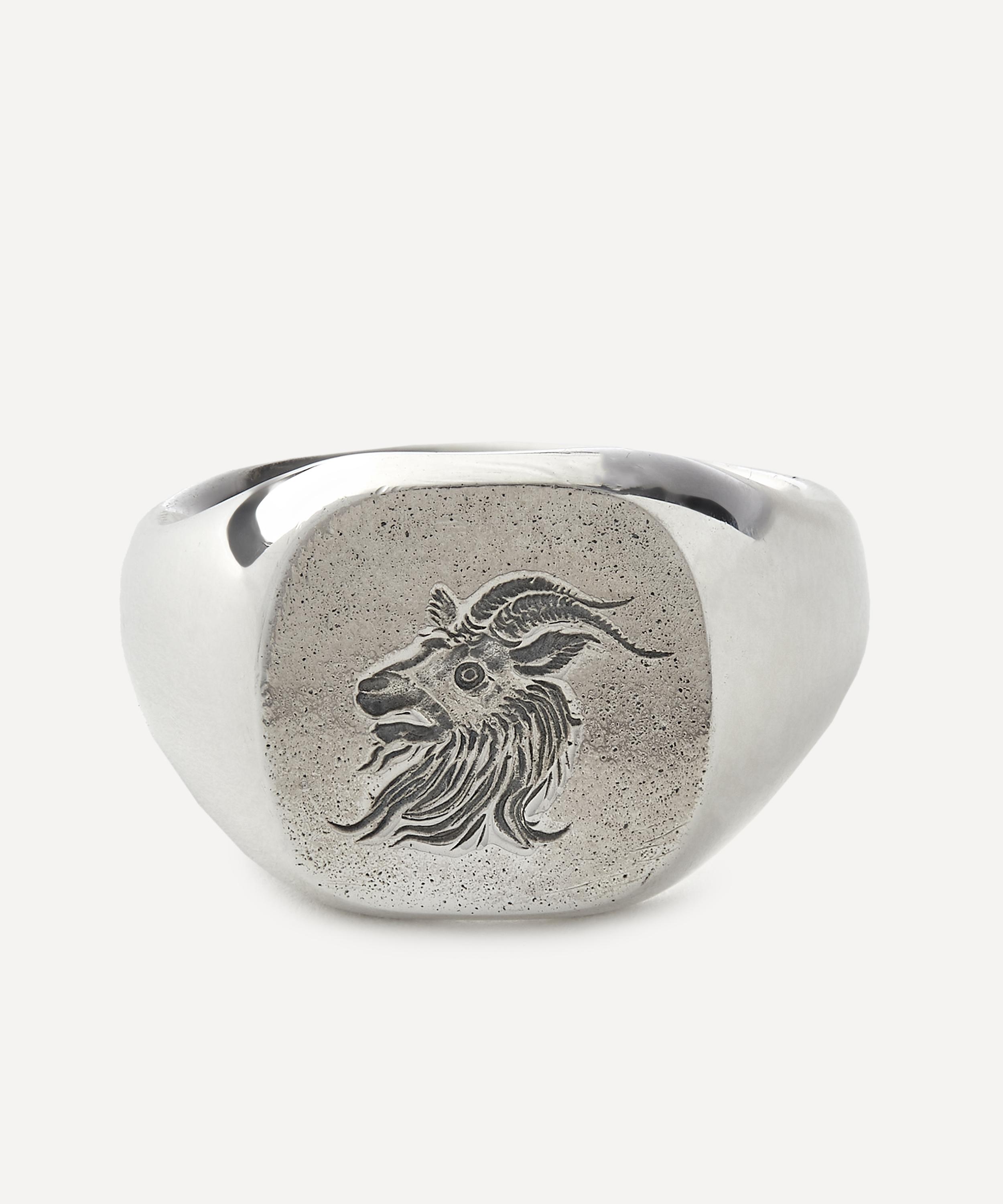 FREDRICK GROVE FREDRICK GROVE MENS STERLING SILVER GOAT SIGNET RING 