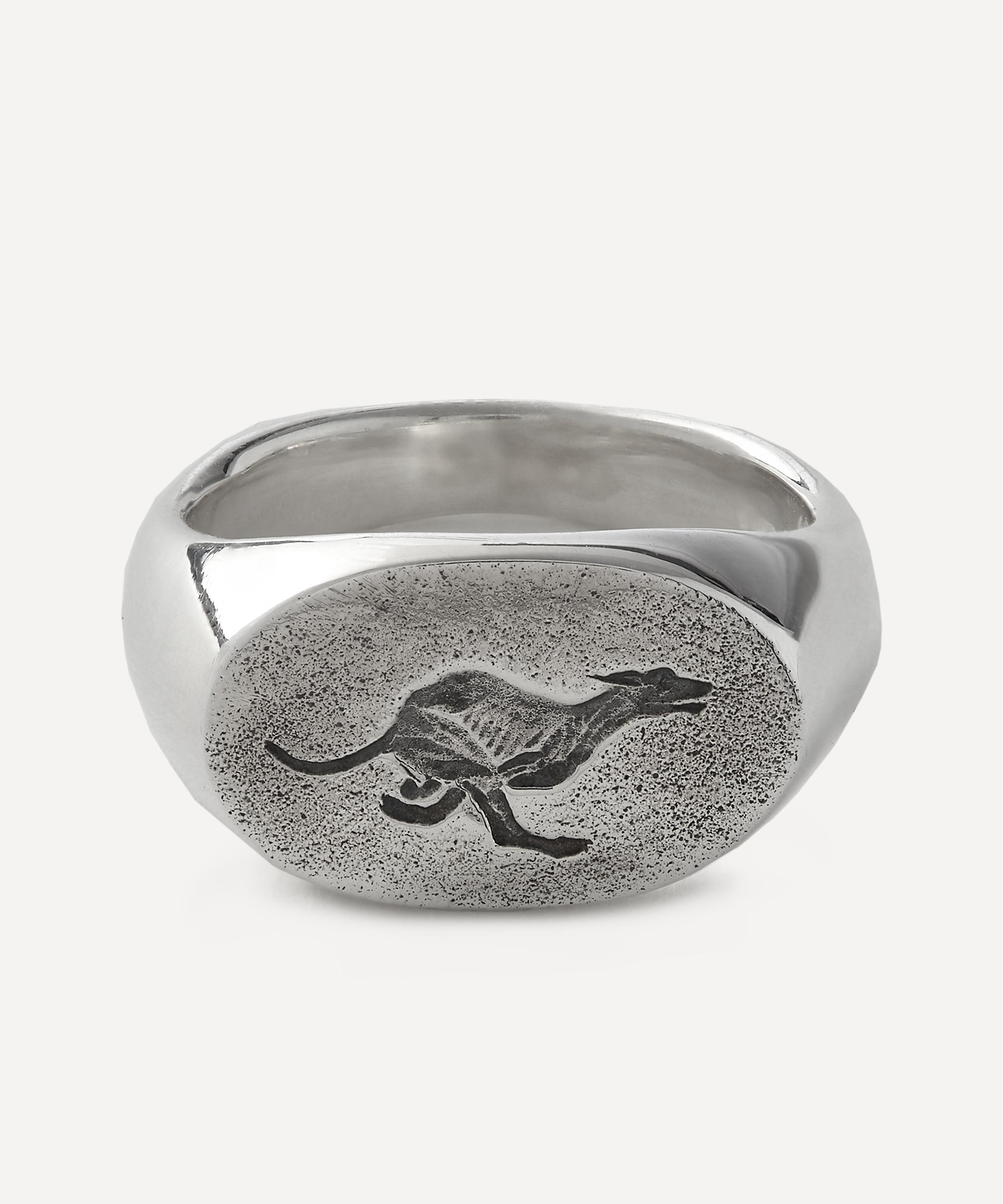 FREDRICK GROVE FREDRICK GROVE MENS STERLING SILVER GREYHOUND SIGNET RING 