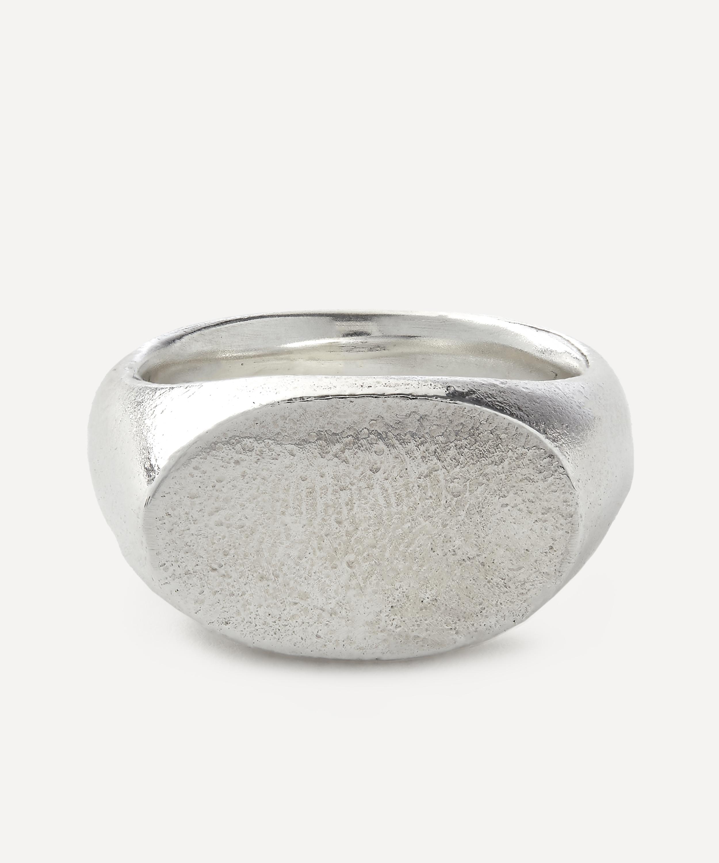 FREDRICK GROVE FREDRICK GROVE MENS STERLING SILVER LANDSCAPE OVAL SIGNET RING 