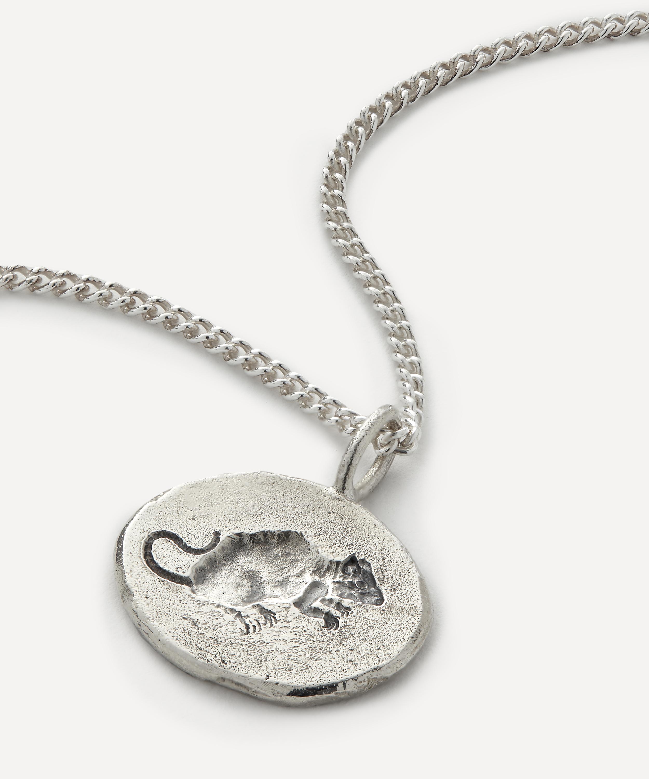 FREDRICK GROVE FREDRICK GROVE MENS STERLING SILVER RAT PENDANT NECKLACE 
