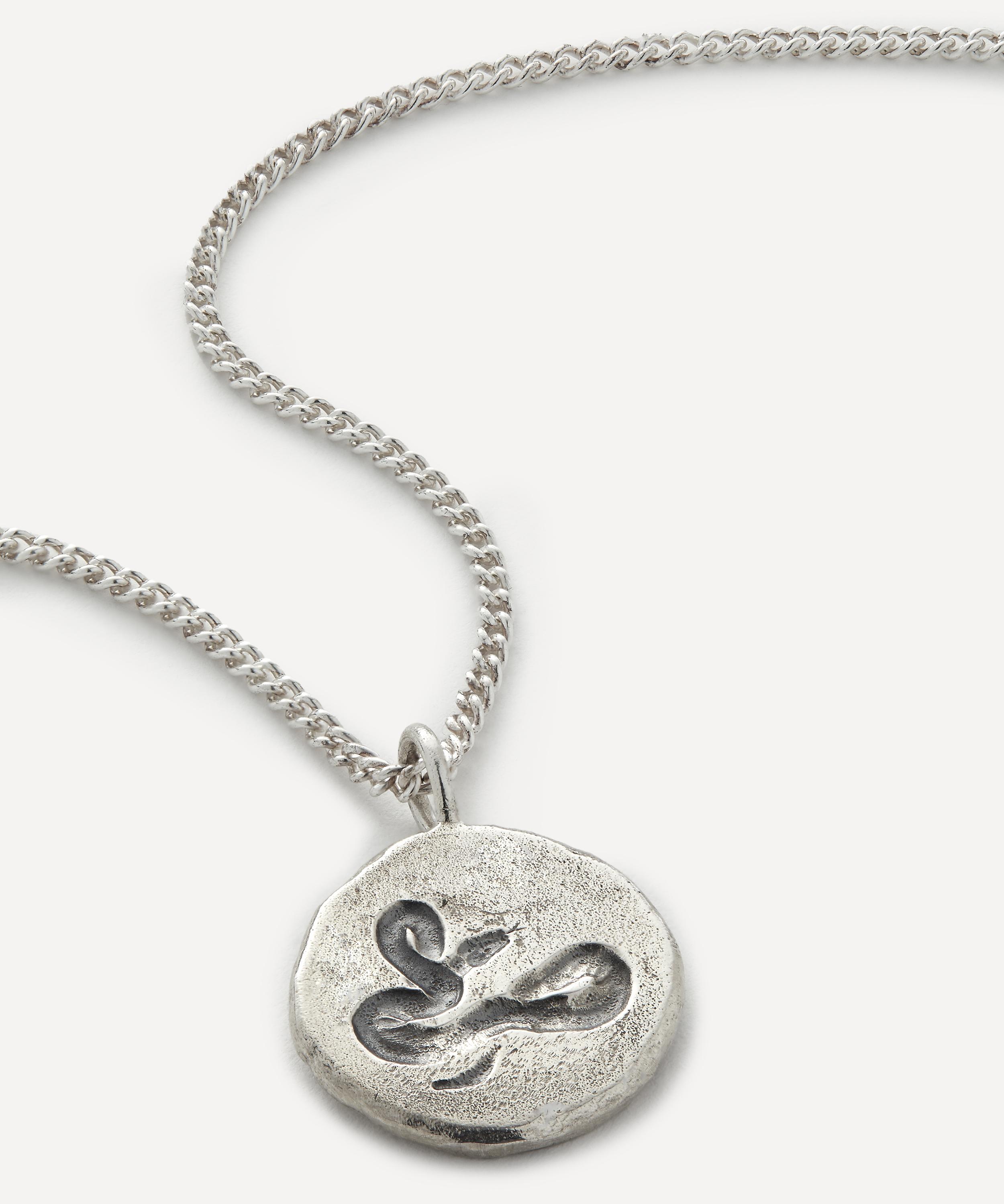 FREDRICK GROVE FREDRICK GROVE MENS STERLING SILVER SNAKE PENDANT NECKLACE 