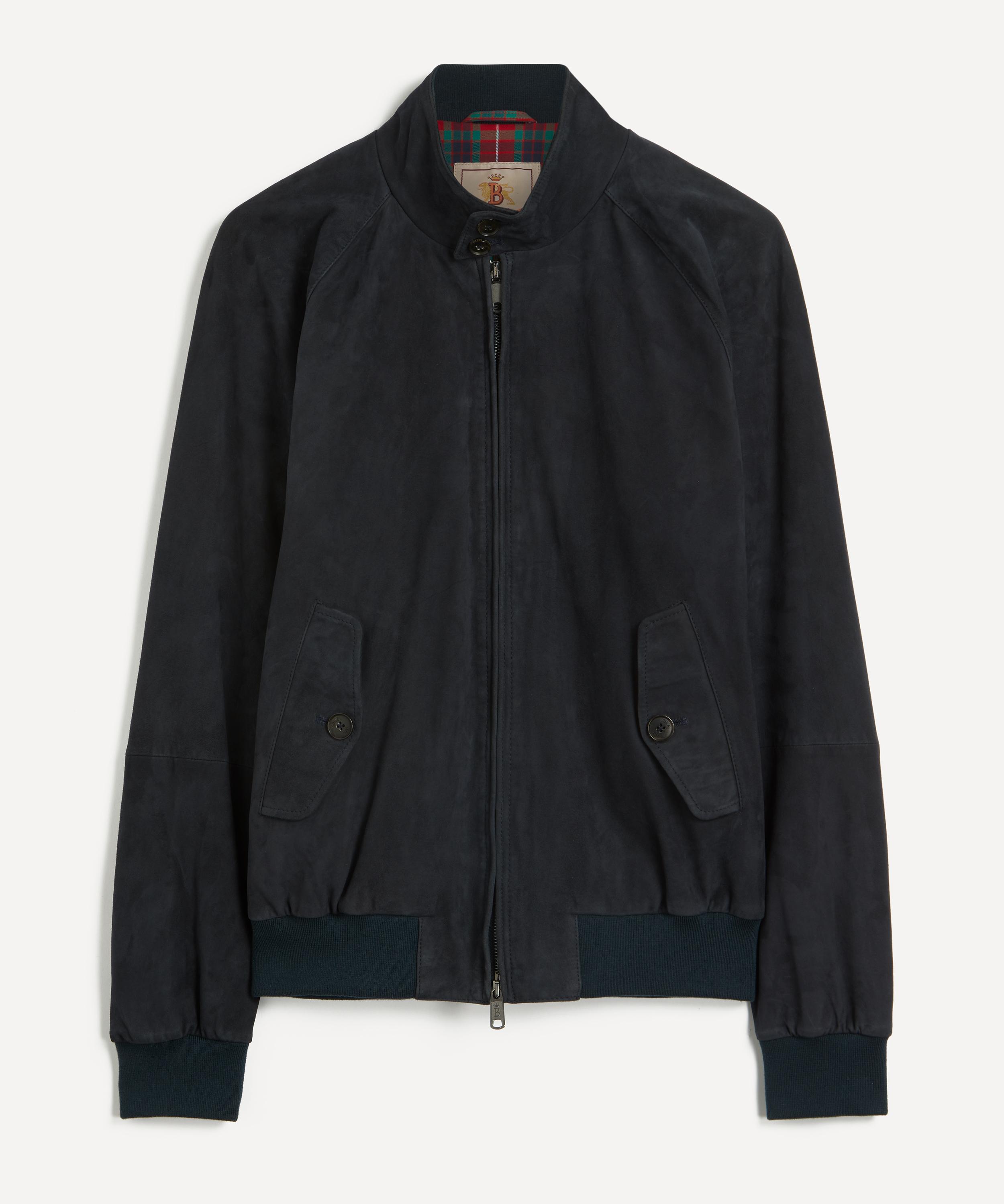 Baracuta Mens G9 Suede Harrington Jacket In Blue