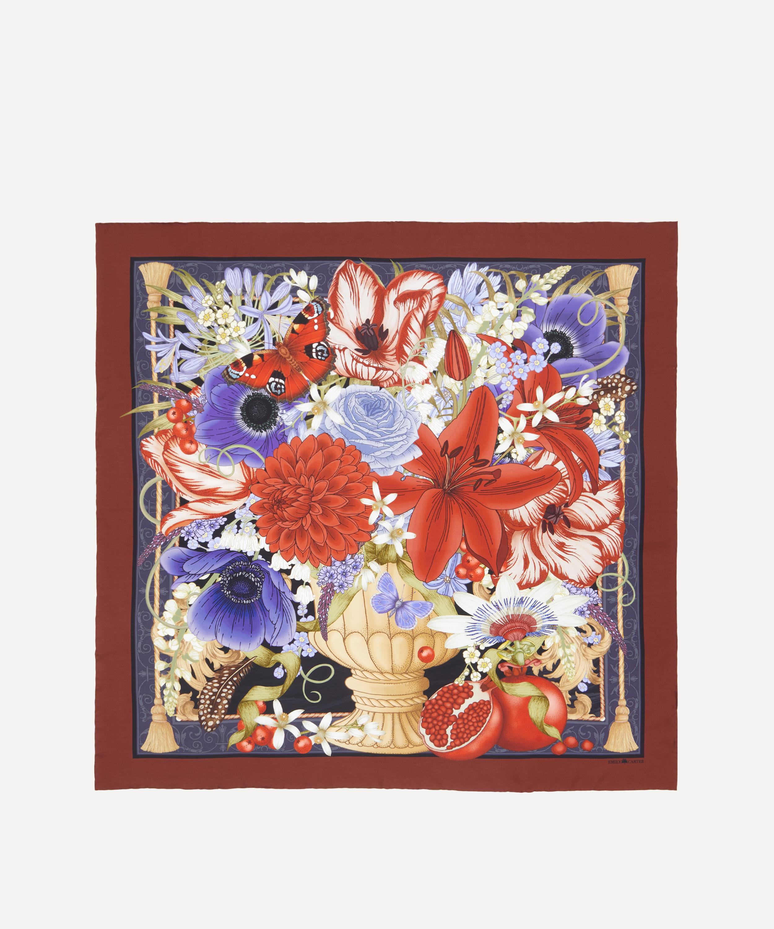 Shop Emily Carter Women's The Pomegranate Still Life 90x90 Silk Scarf