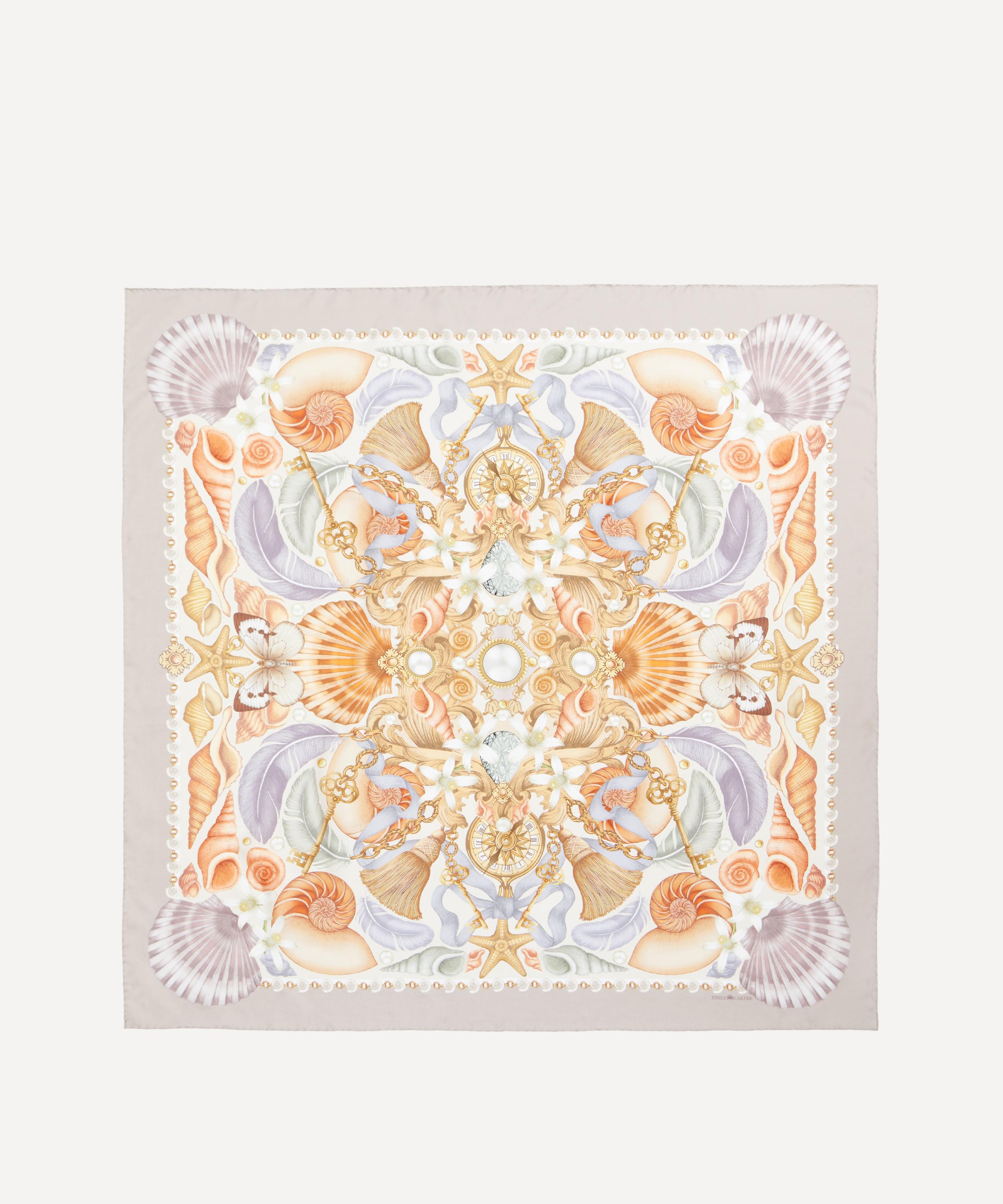 Shop Emily Carter Women's The Shell And Starfish 90x90 Silk Scarf