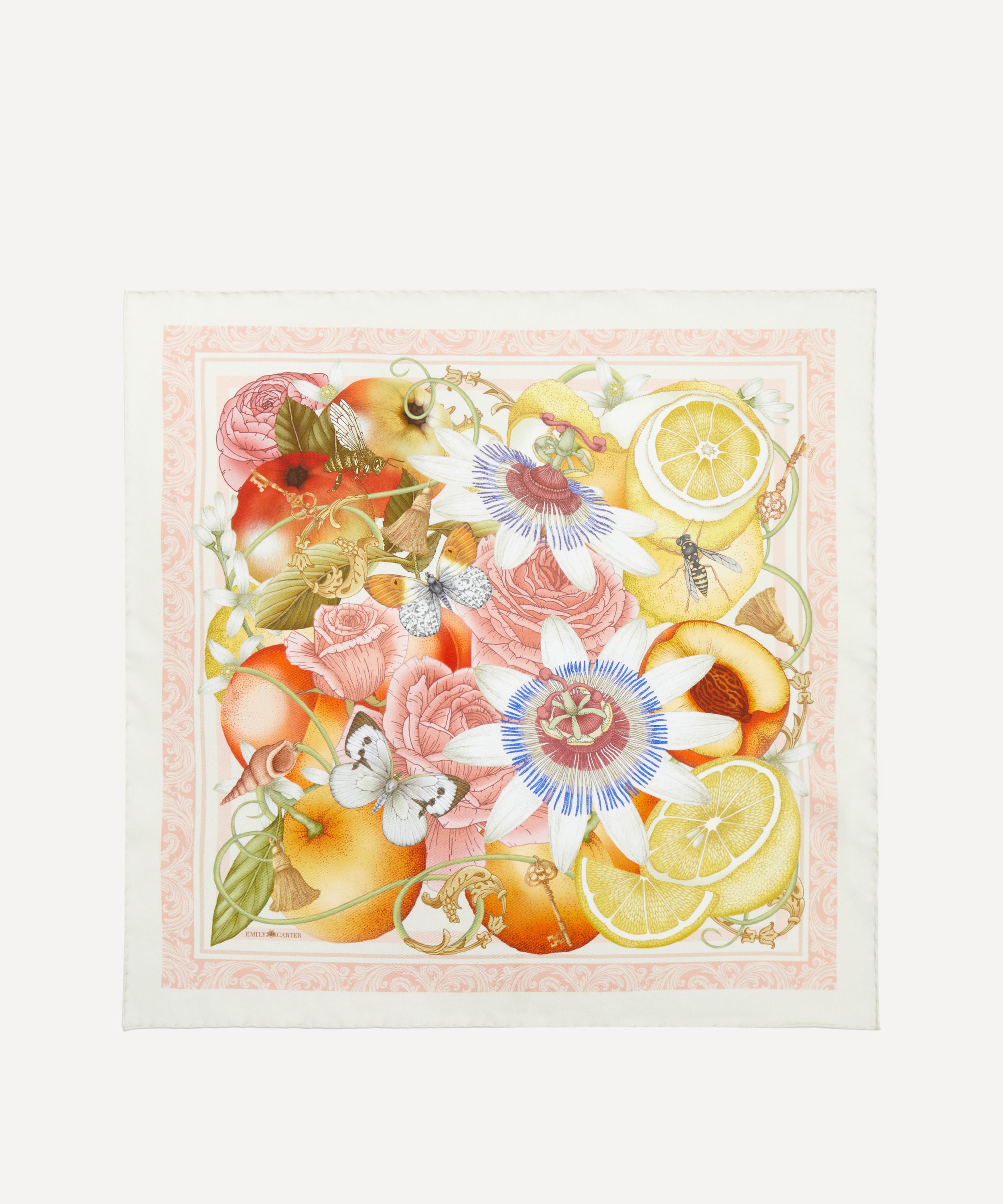 Shop Emily Carter Women's The Rose And Lemon 45x45 Silk Scarf