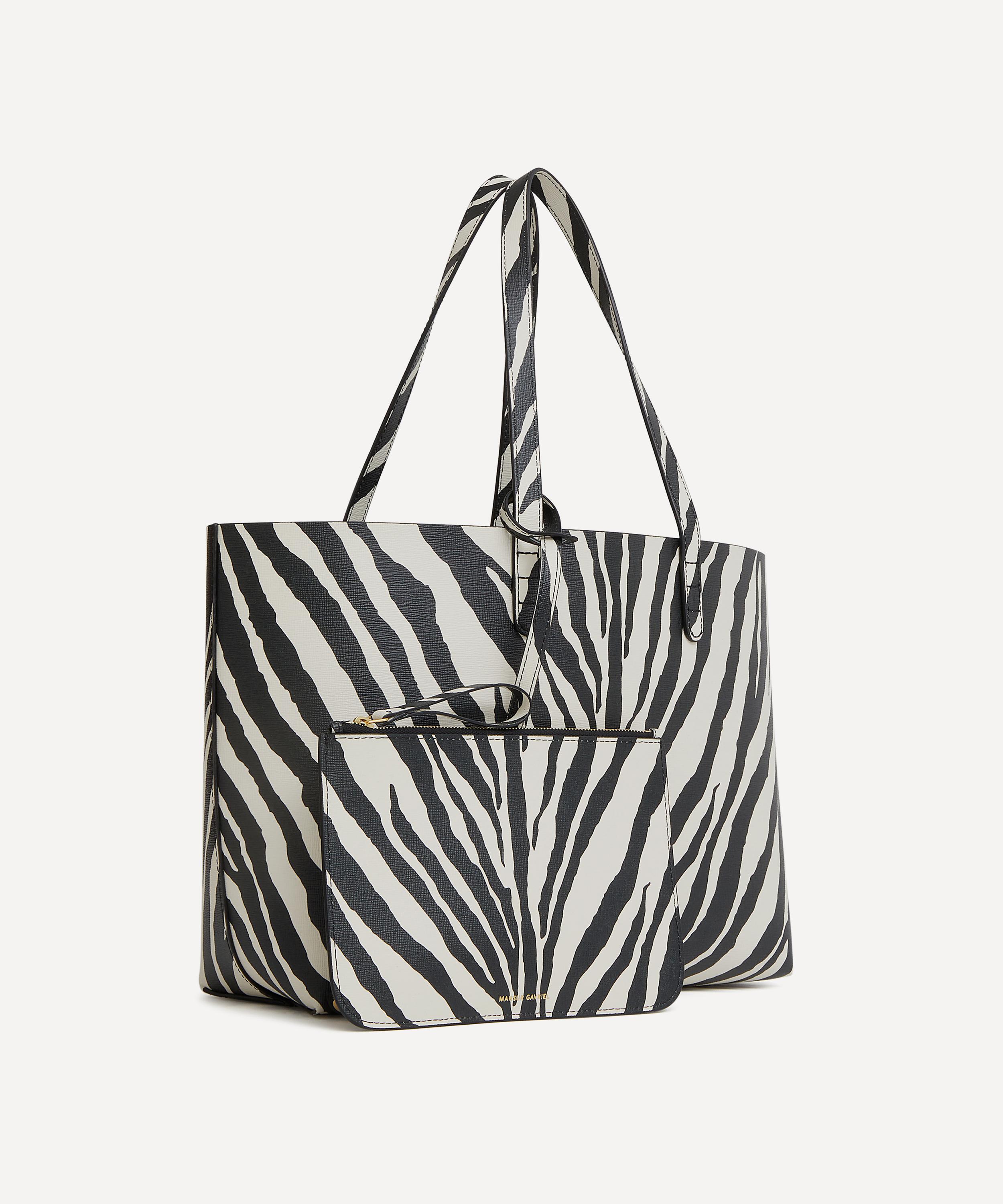 MANSUR GAVRIEL MANSUR GAVRIEL WOMEN'S SMALL ZEBRA PRINT LEATHER TOTE BAG 