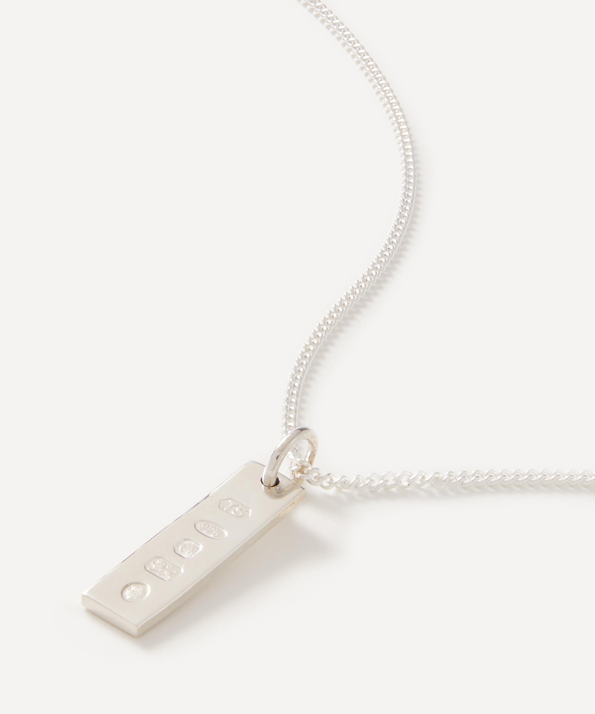 Shop Tilly Sveaas Mens Small Silver Hallmarked Ingot On Fine Curb Chain