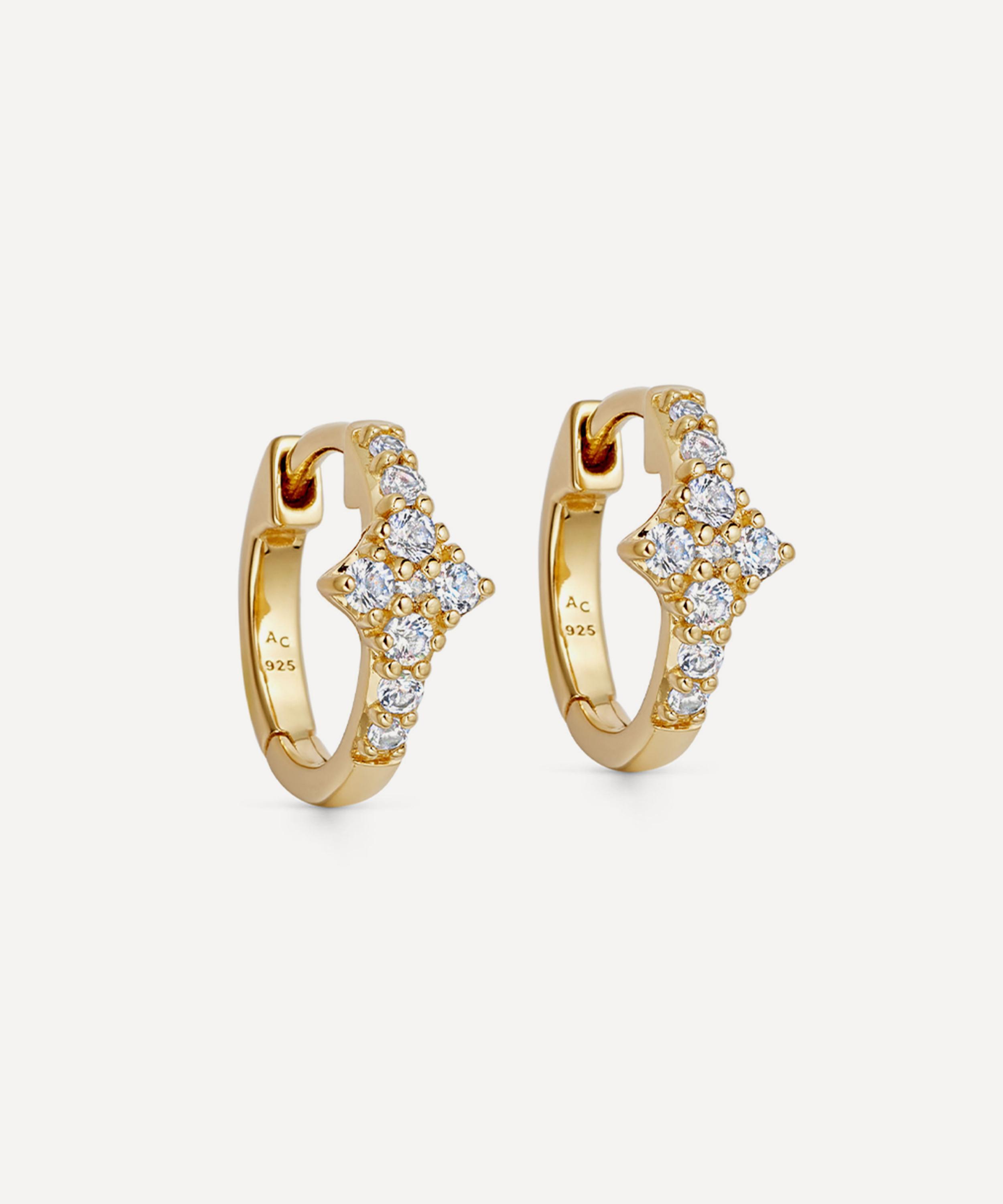Shop Astley Clarke 18ct Gold-plated Vermeil Silver Luna Light Huggie Hoop Earrings